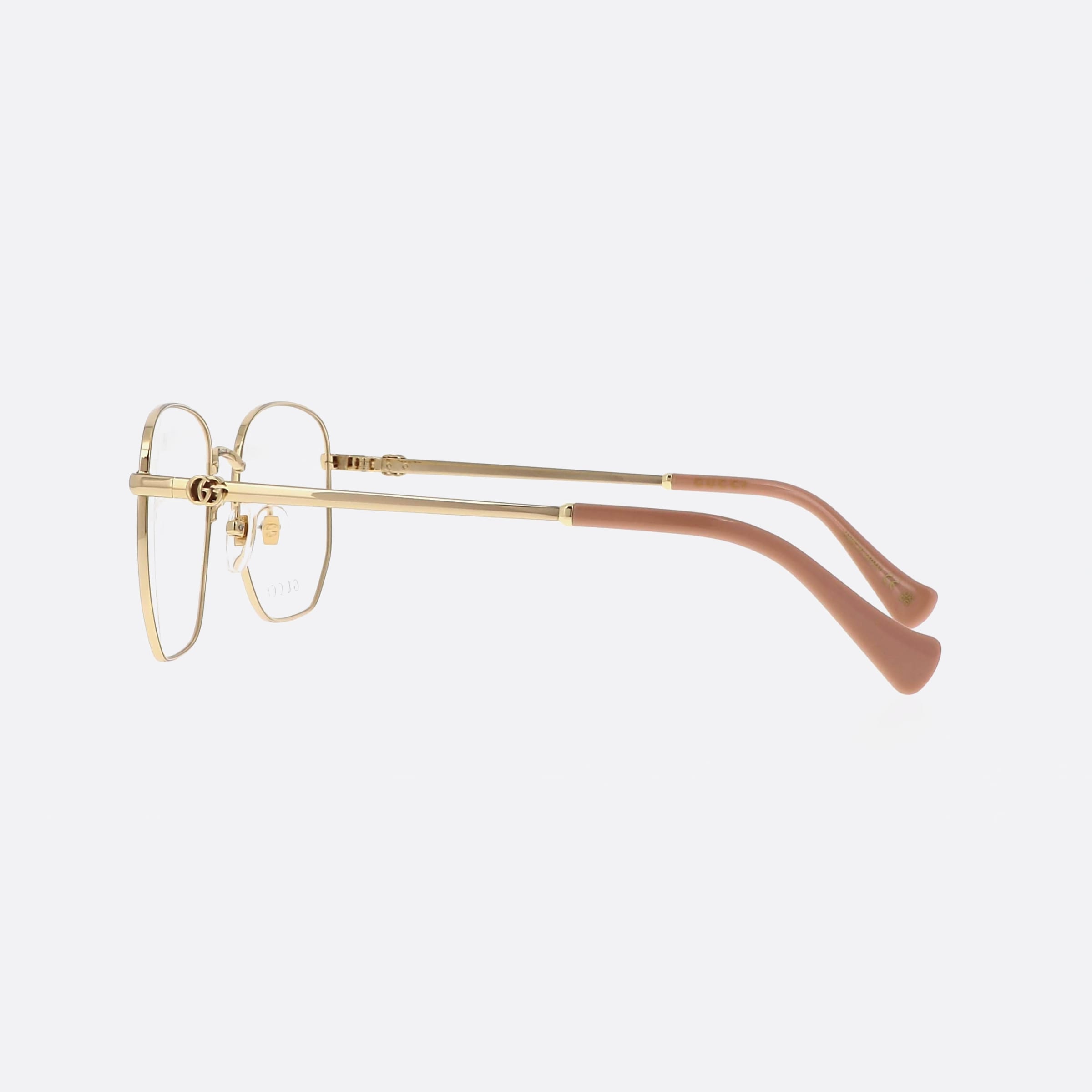Gucci 54mm Logo Gg1420ok Gold Geometric Woman Eyeglasses - Detail View