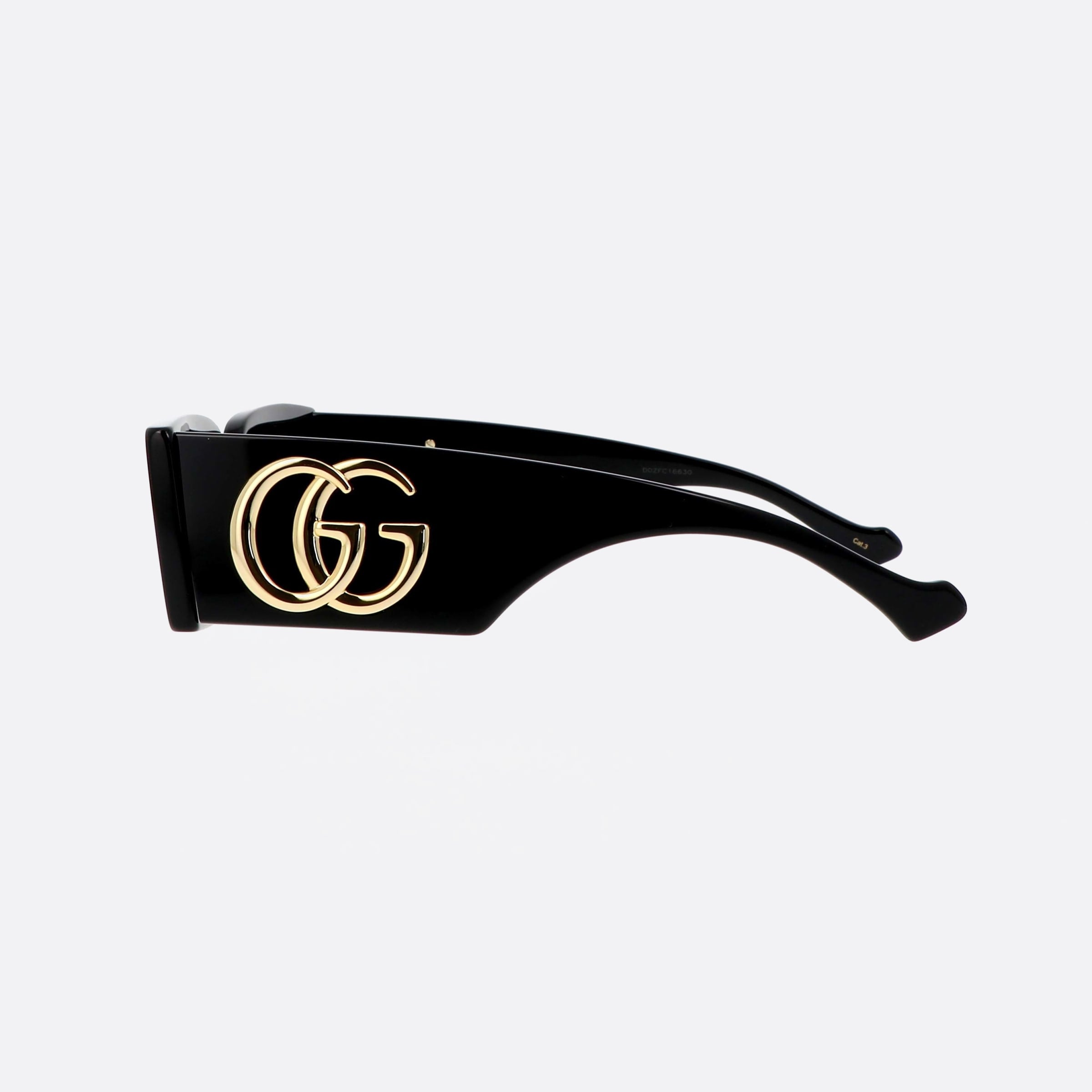 Gucci 53mm Logo Black Squared Woman Sunglasses - Detail View