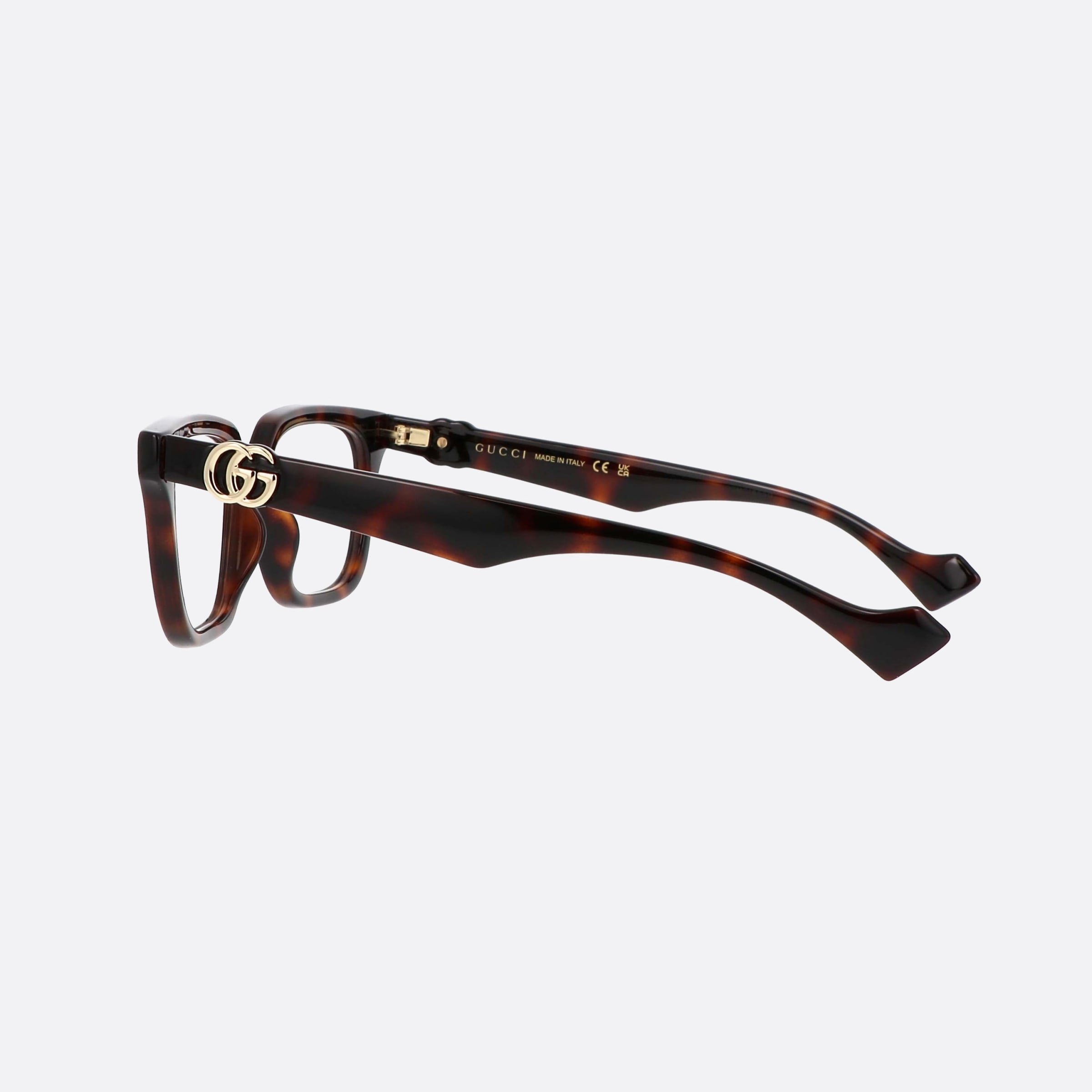 Gucci 53mm Logo Havana Squared Woman Eyeglasses - Detail View