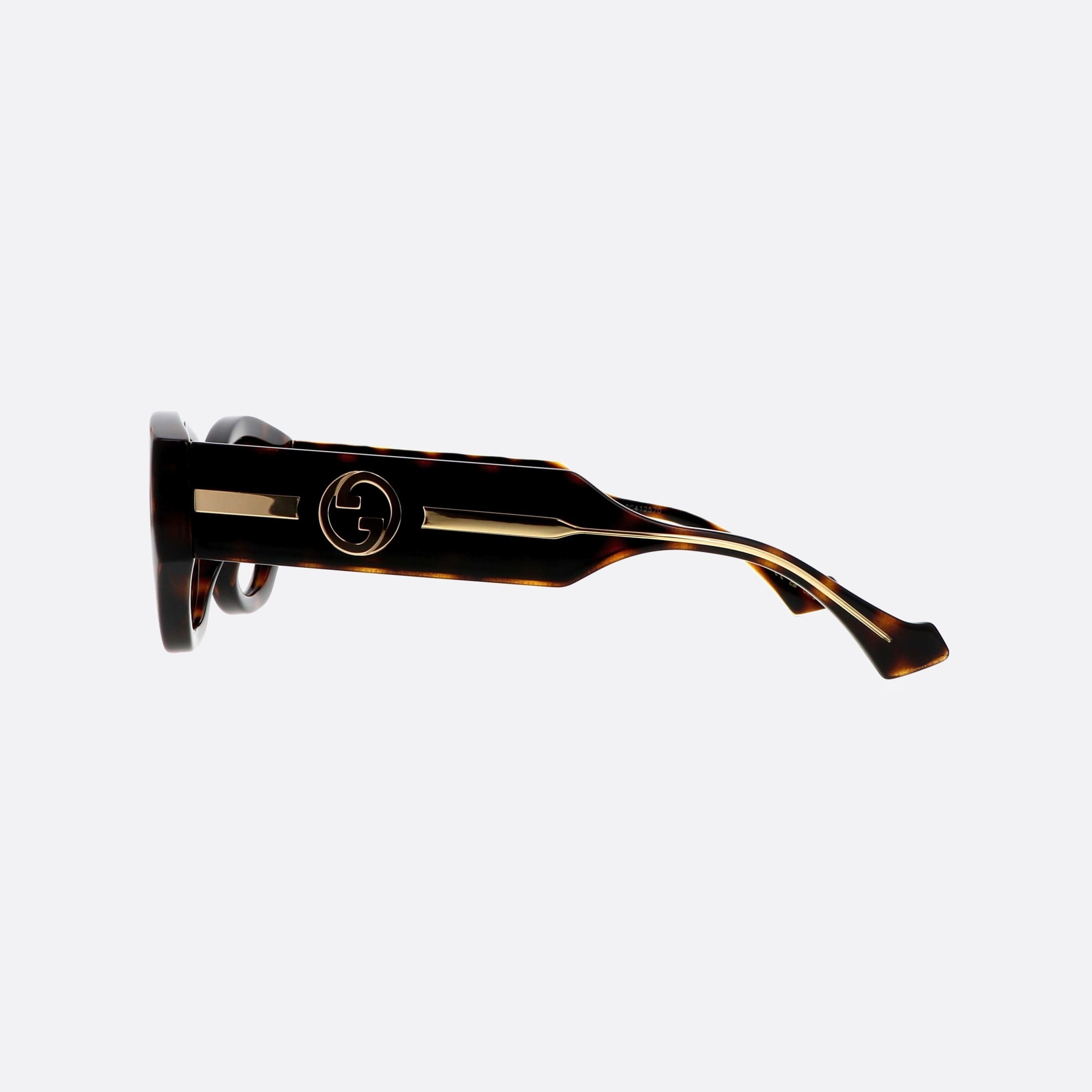 Gucci 52mm Logo Havana Cat Eye Woman Sunglasses - Detail View