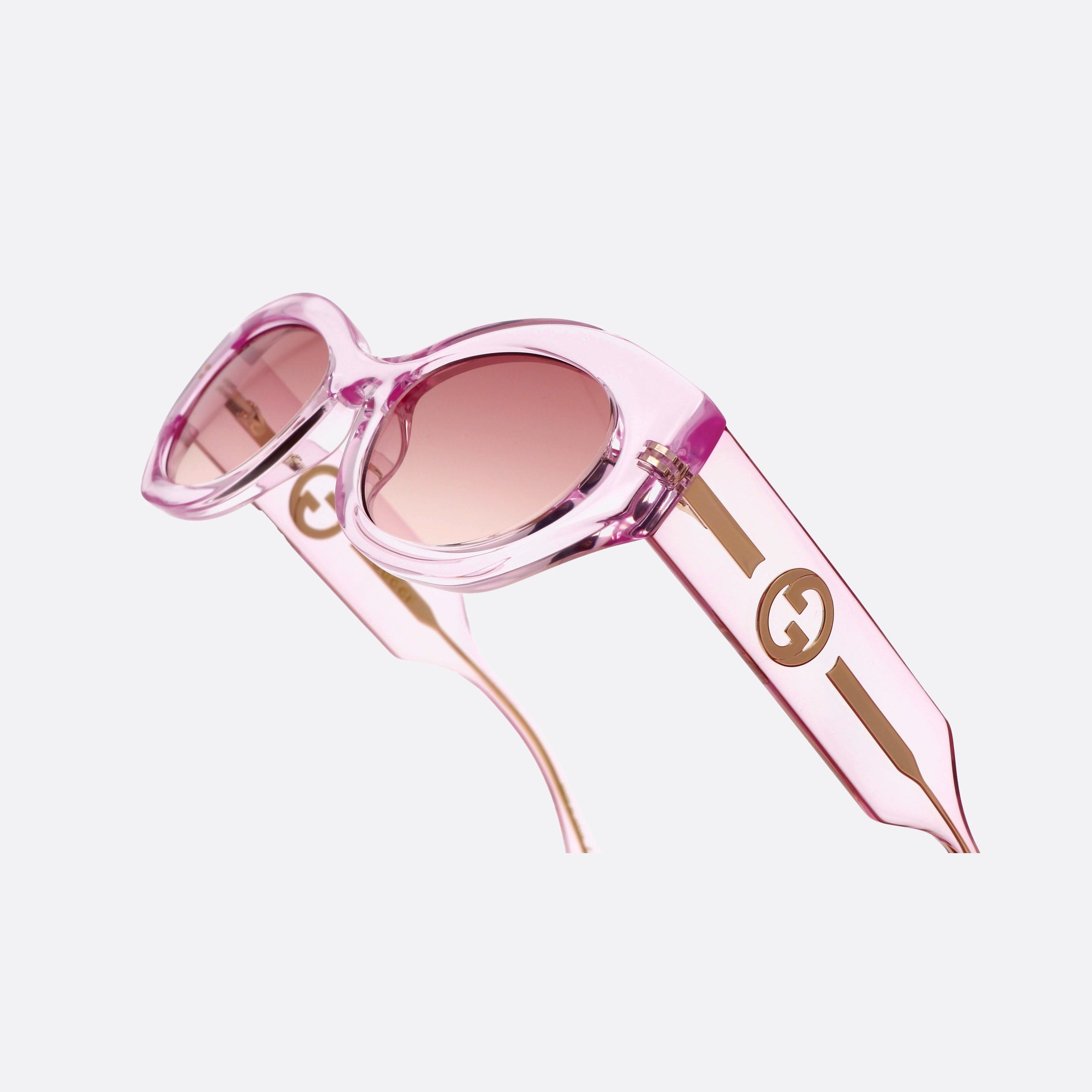 Gucci 52mm Logo Pkp Pink Cat Eye Woman Sunglasses - Lifestyle Shot