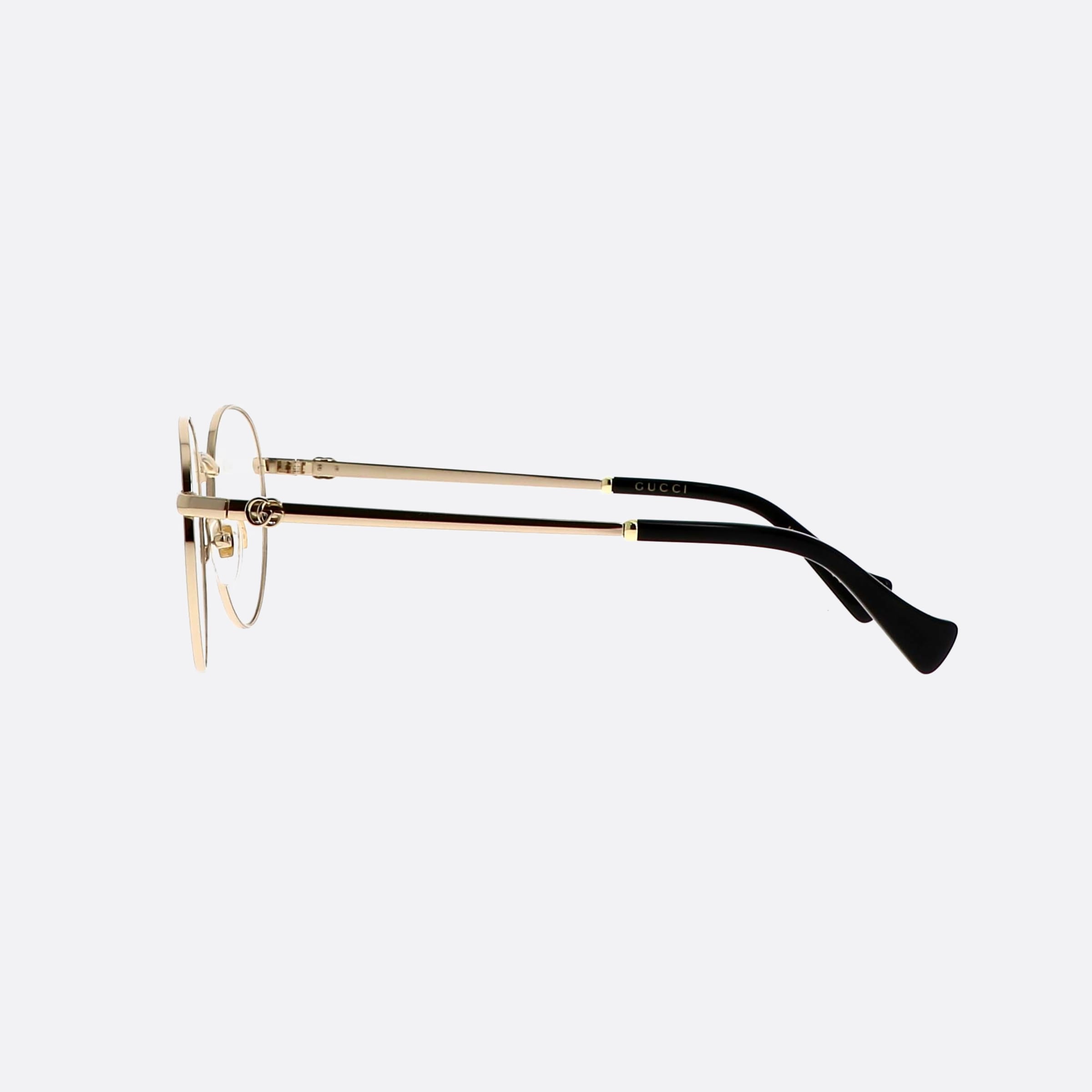 Gucci 52mm Logo Black Round Woman Eyeglasses - Detail View