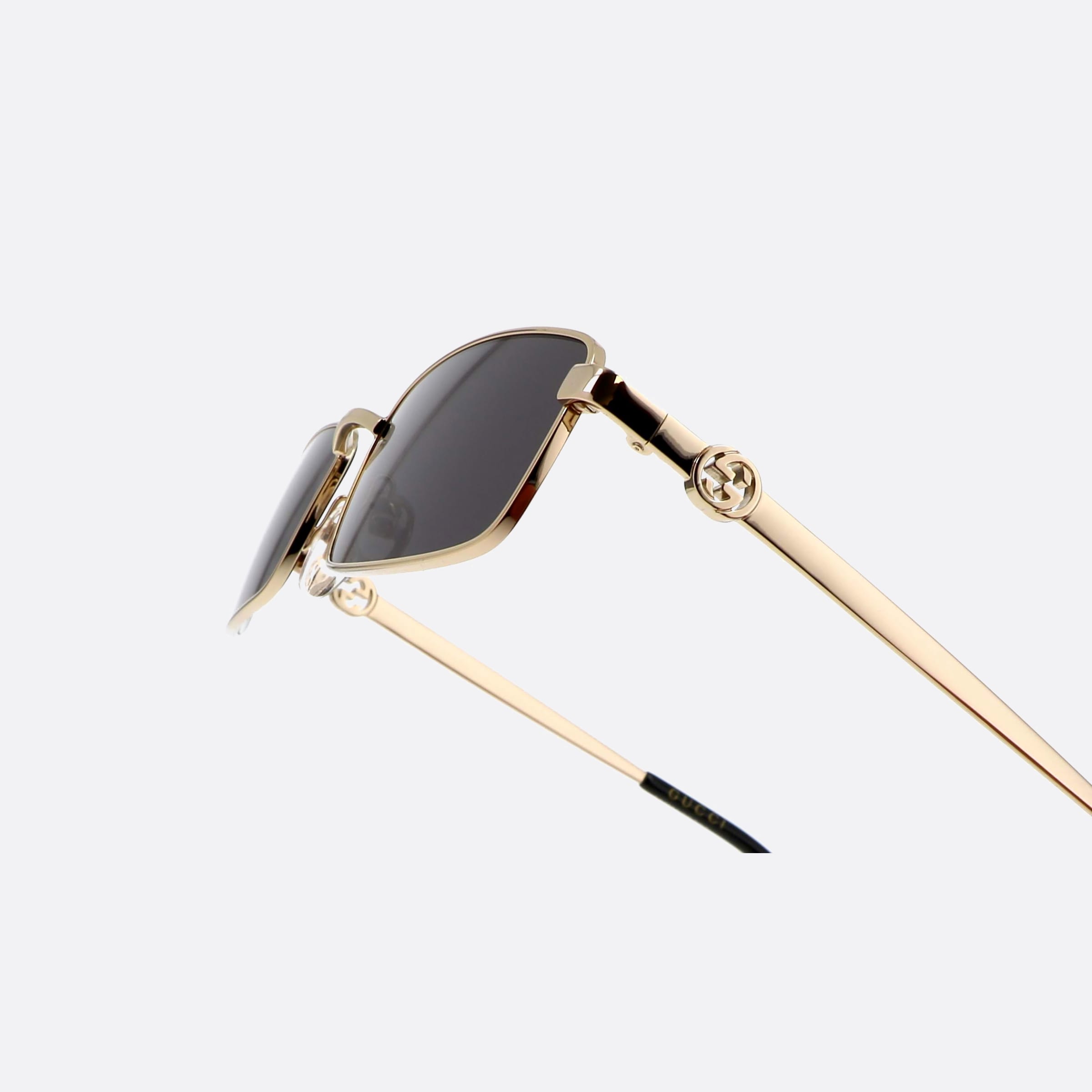 Gucci 56mm Logo Gold Squared Woman Sunglasses - Lifestyle Shot