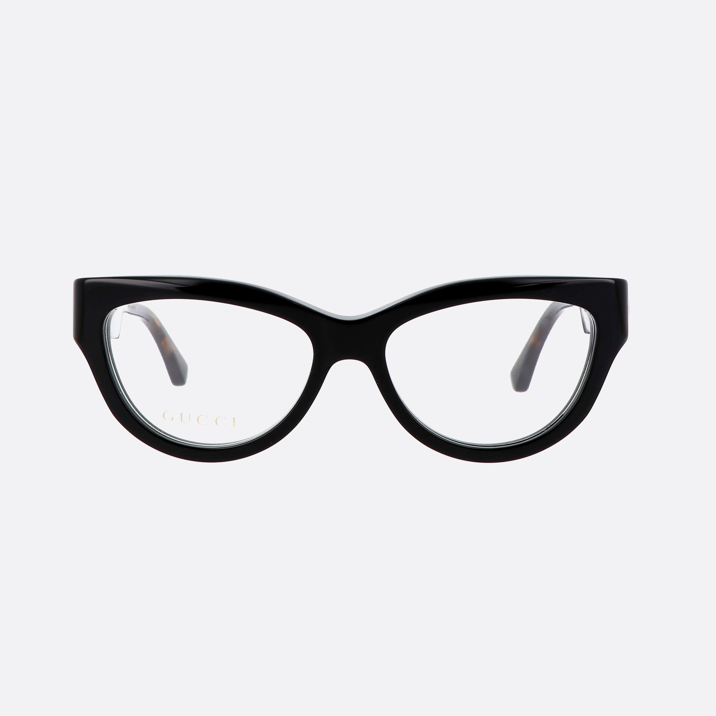 Gucci 53mm Logo Black Cat Eyes Woman Eyeglasses - Side View