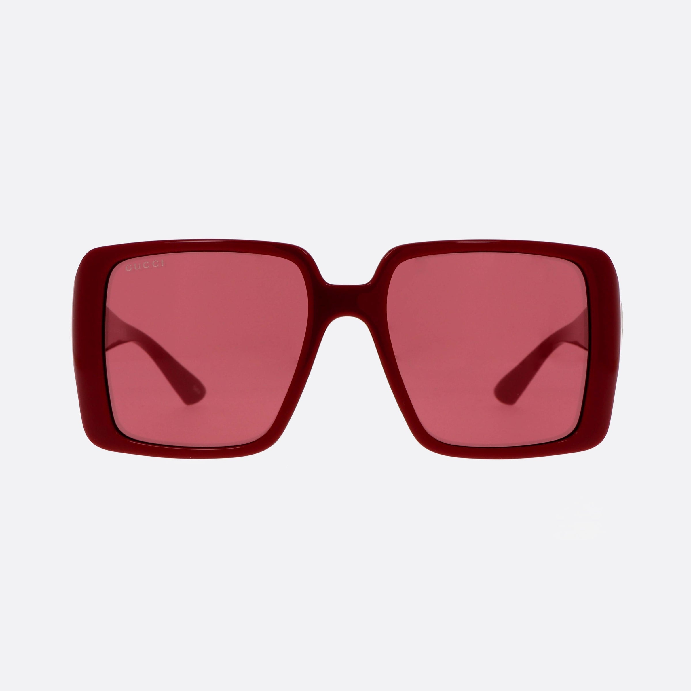 Gucci 54mm Logo Red Square Woman Sunglasses - Side View