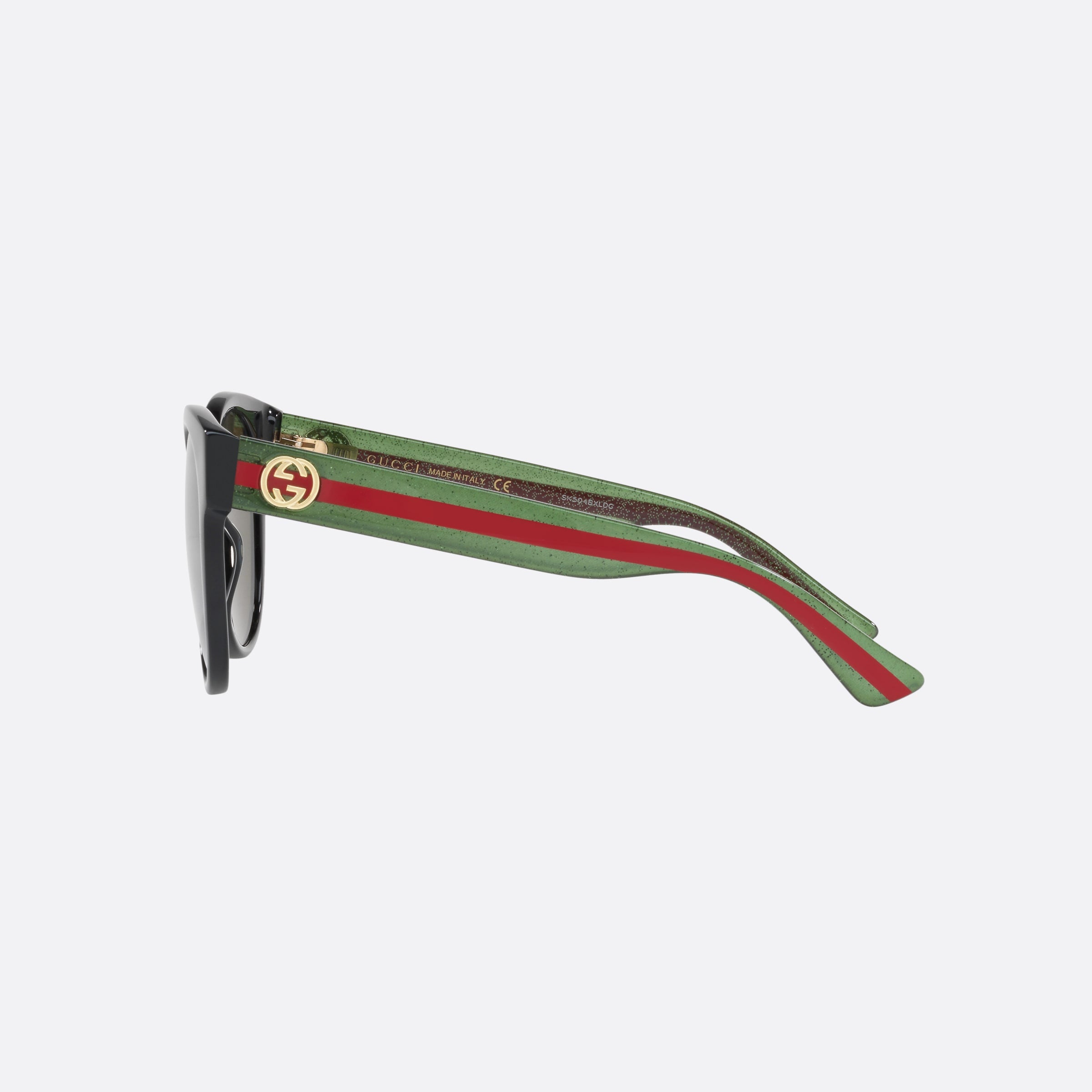 Gucci 54mm Gg0035sn Bgt Black Round Woman Sunglasses - Detail View