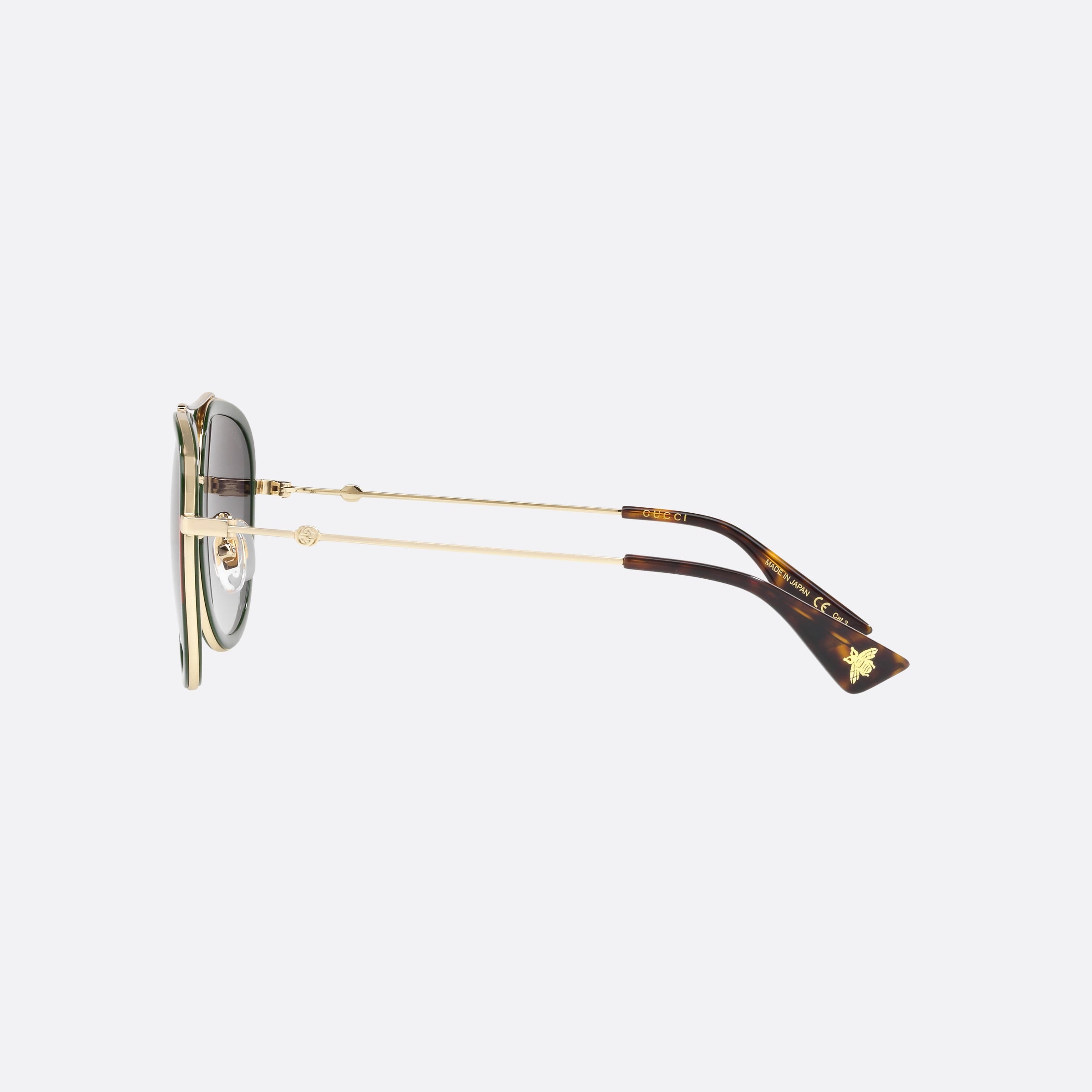 Gucci 57mm Gold Pilot Woman Sunglasses - Detail View