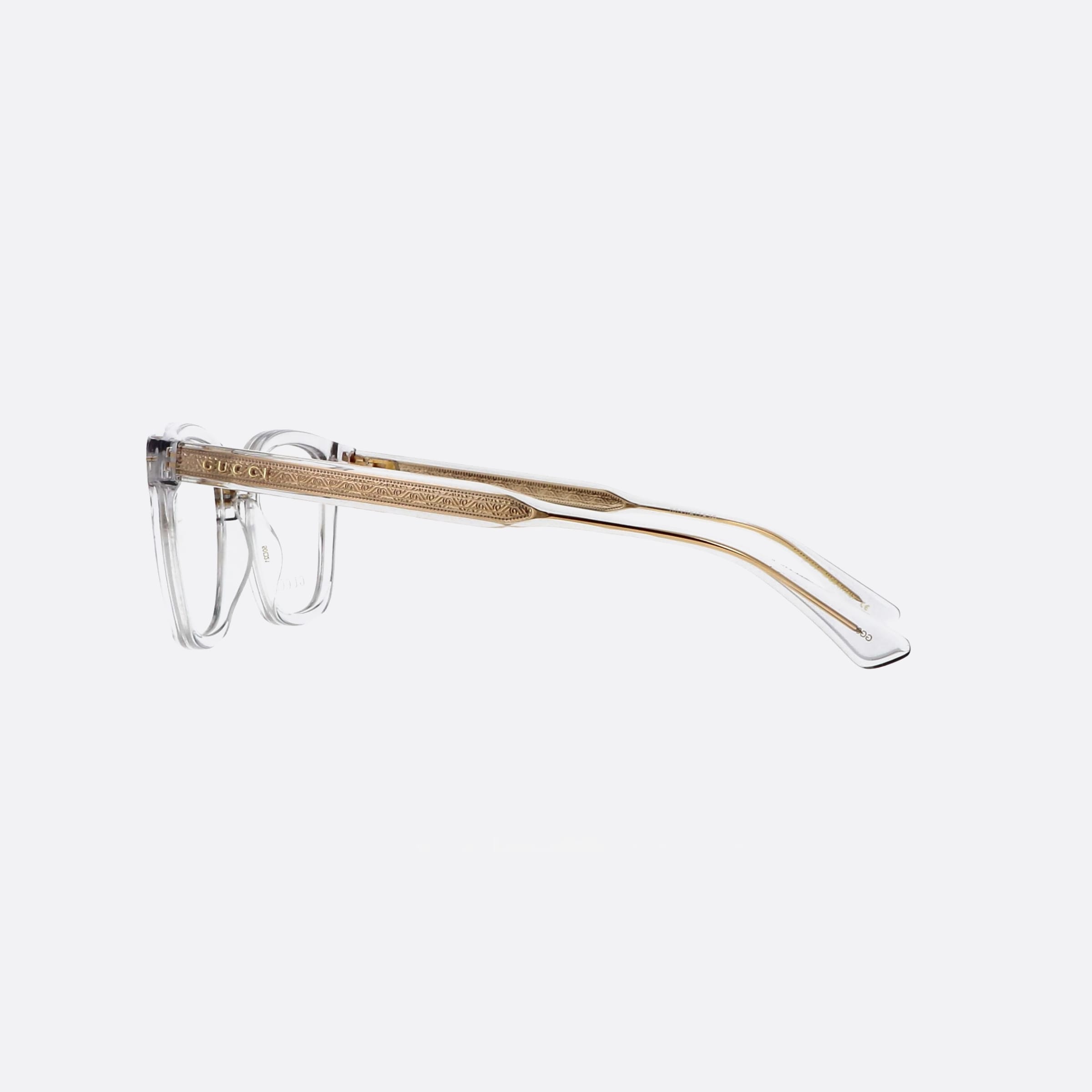 Gucci 50mm Clear Oval Unisex Eyeglasses - Detail View