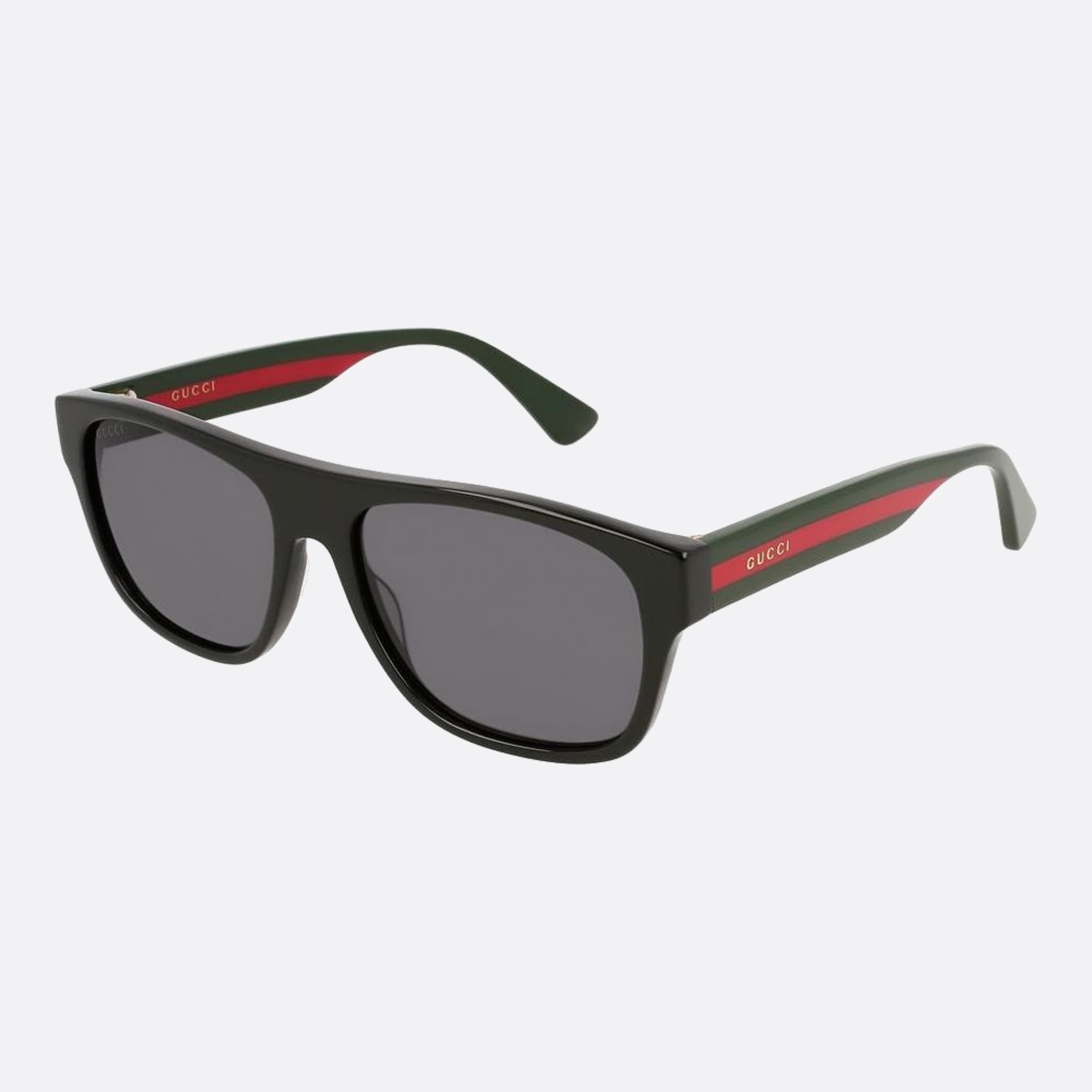 Gucci 56mm Black Geometric Man Sunglasses - Side View