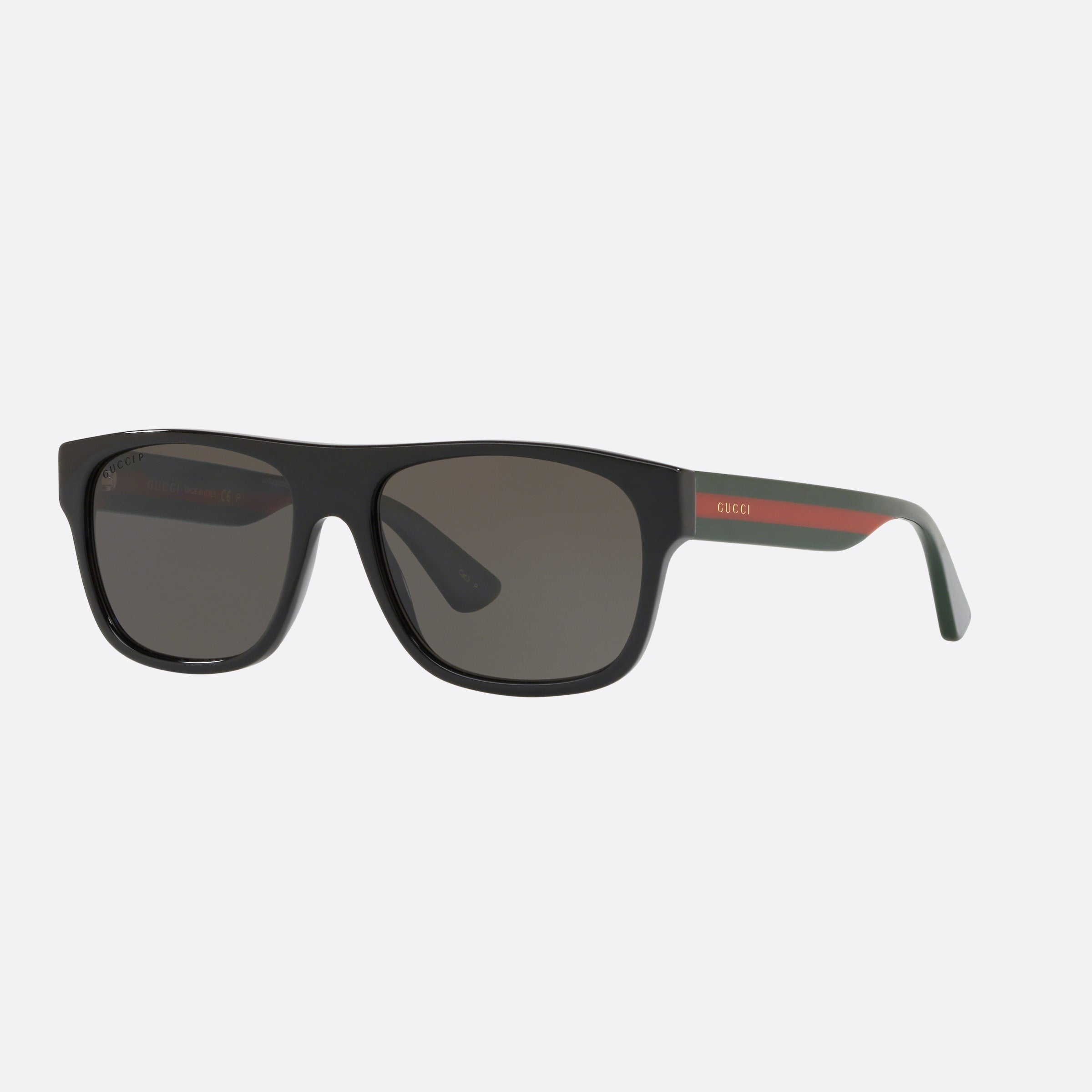Gucci 56mm Black Rectangle Polarized Man Sunglasses - Main View