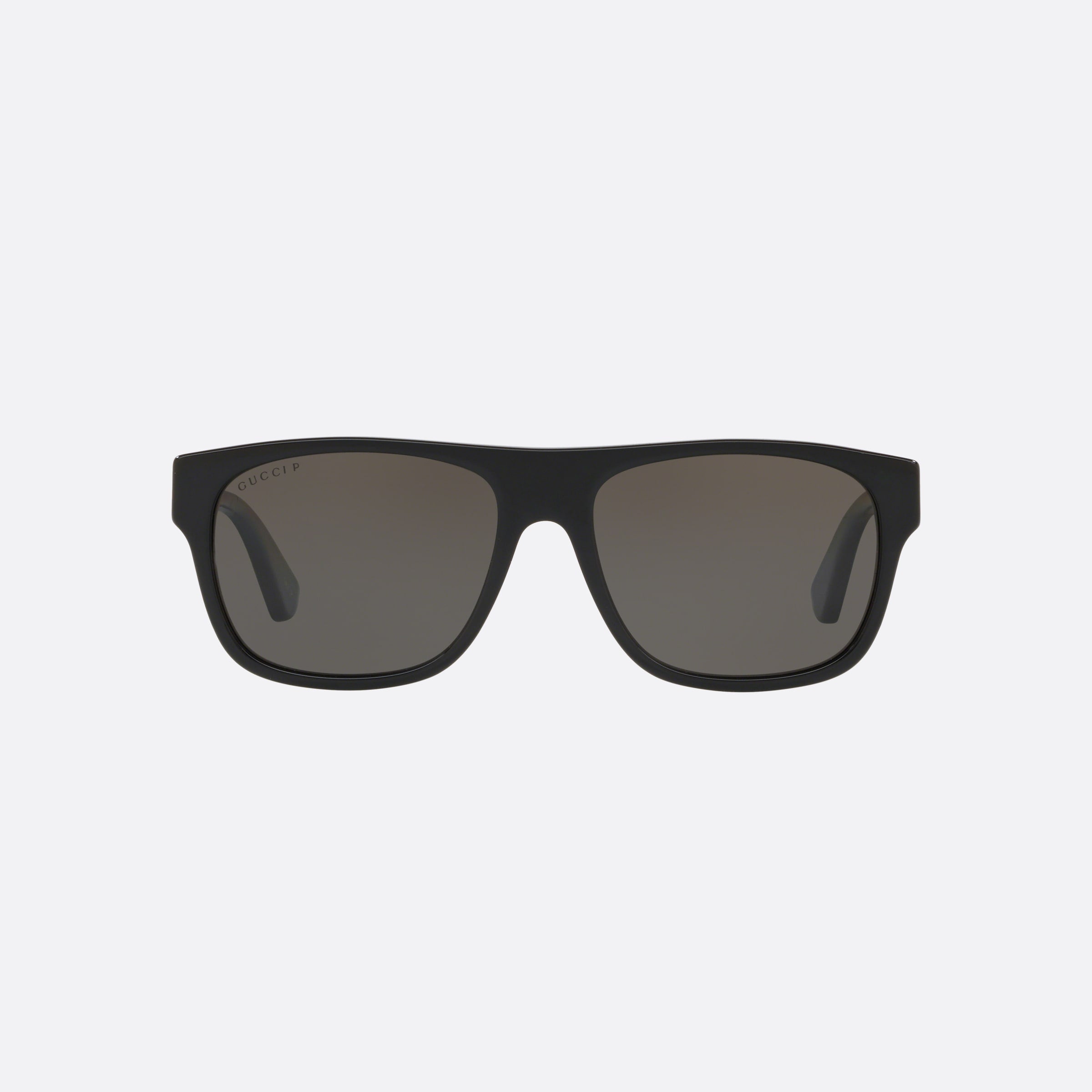 Gucci 56mm Black Rectangle Polarized Man Sunglasses - Side View
