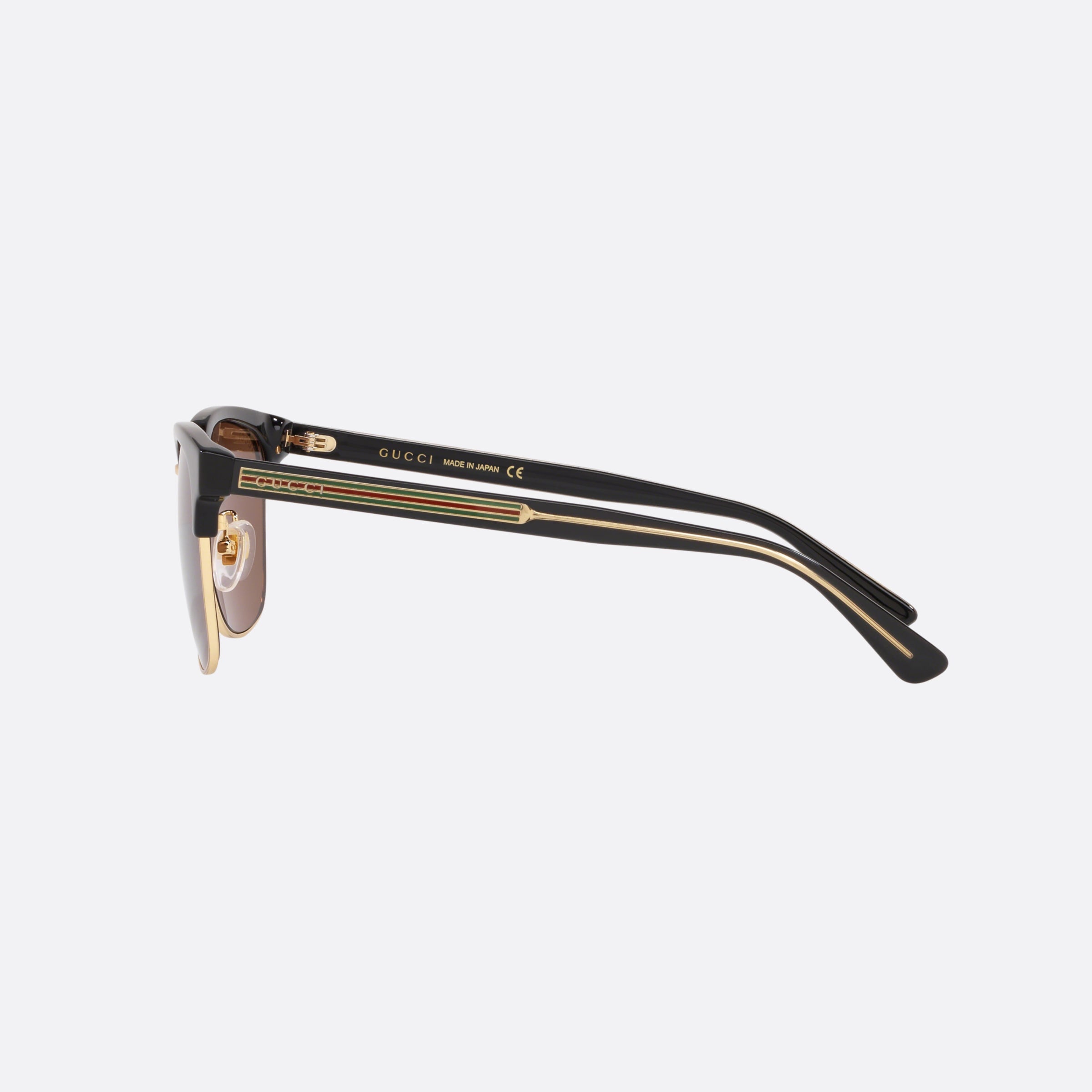Gucci 56mm Black Rectangular Man Sunglasses - Detail View