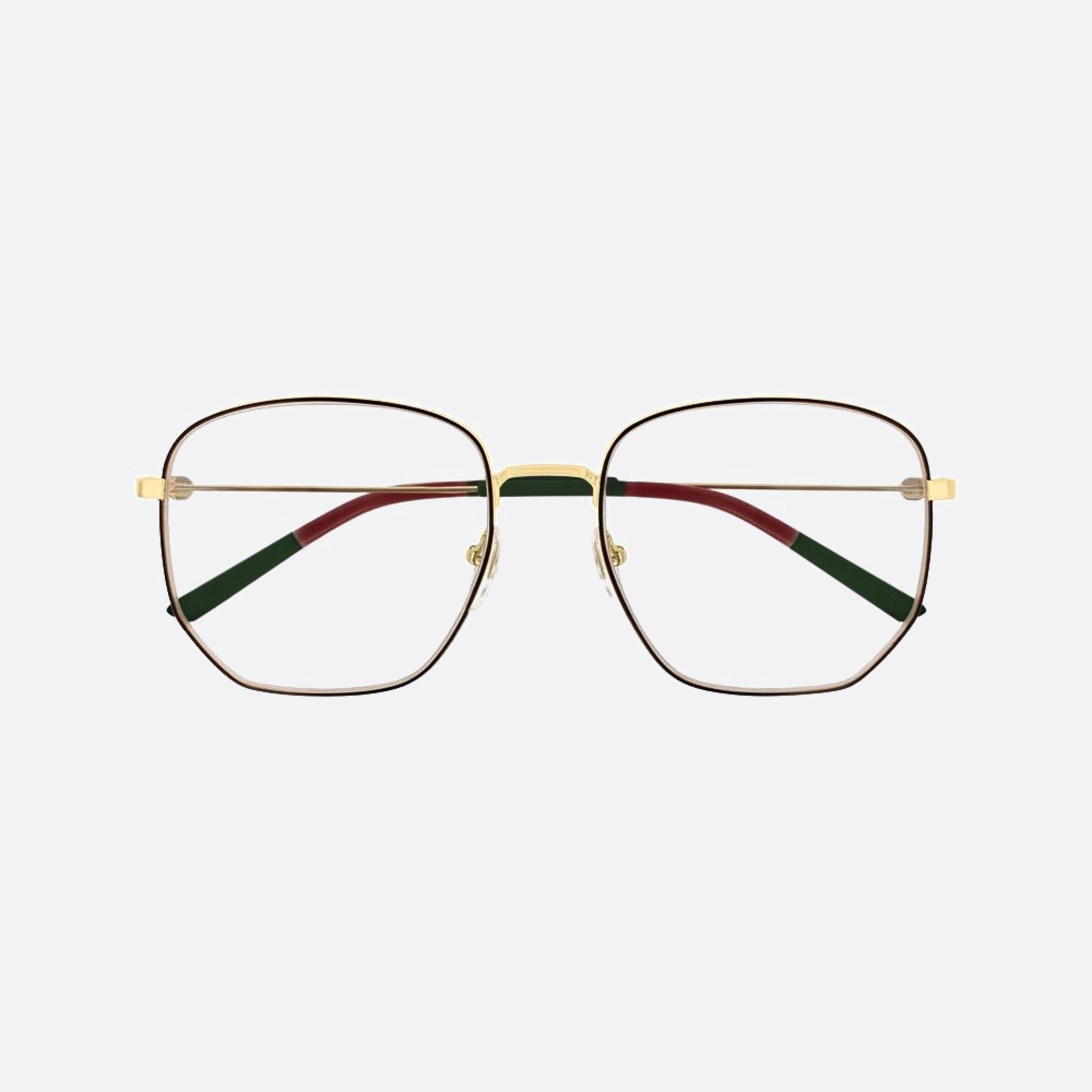 Gucci 56mm Gold Geometric Woman Eyeglasses - Detail View