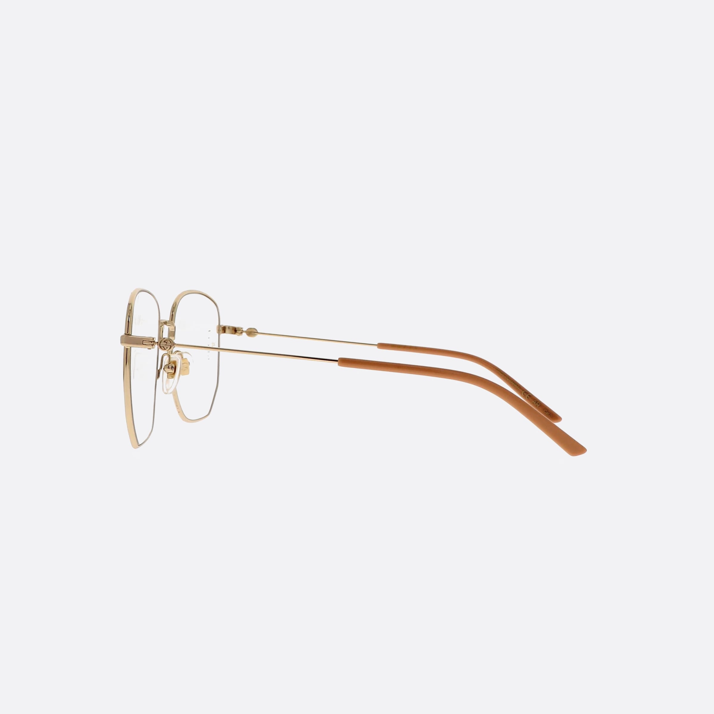 Gucci 56mm Gold Rectangle Unisex Eyeglasses - Detail View