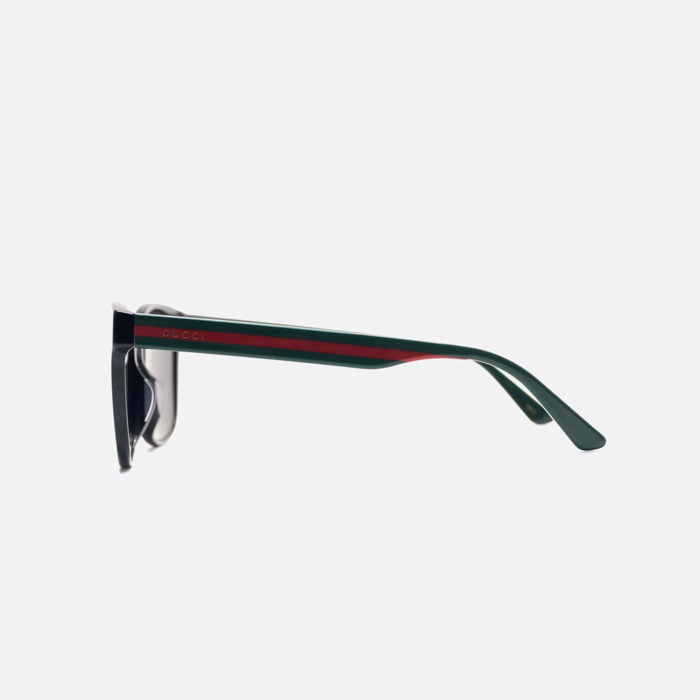 Gucci 56mm Gg0417sk Black Rectangle Unisex Sunglasses - Detail View