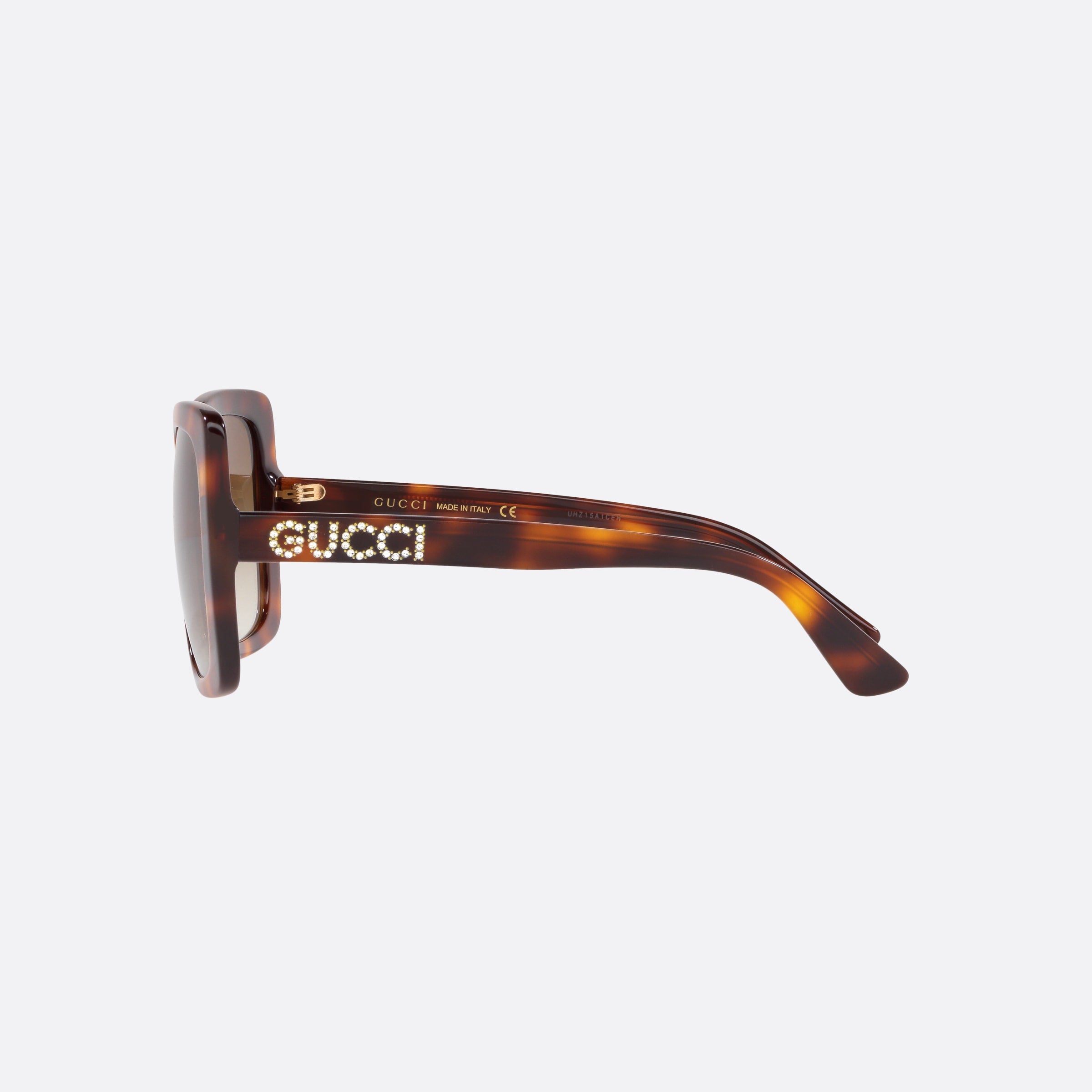 Gucci 54mm Tortoise Rectangle Woman Sunglasses - Detail View
