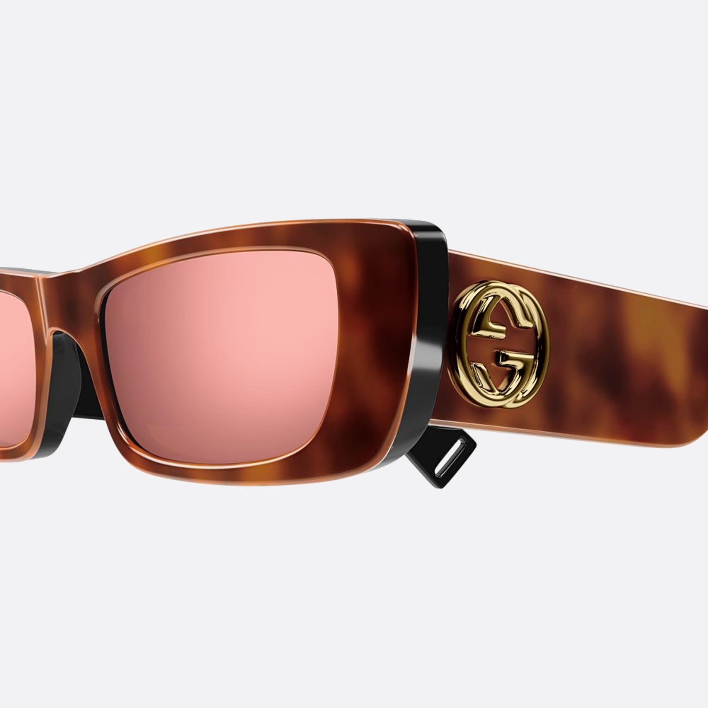 Gucci 52mm Havana Rectangle Women Sunglasses - Lifestyle Shot
