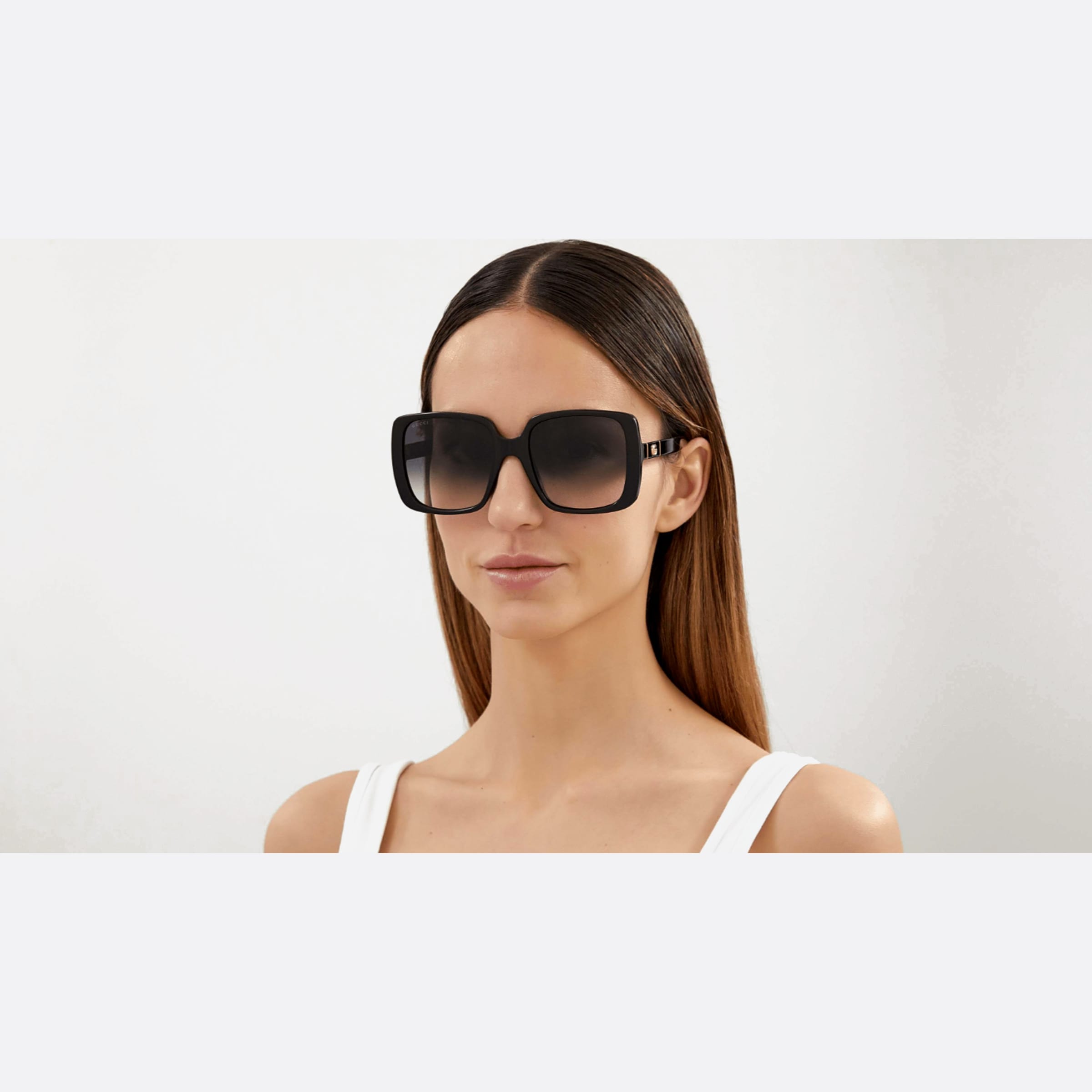 Gucci 56mm Black Oversize Woman Sunglasses - Lifestyle Shot