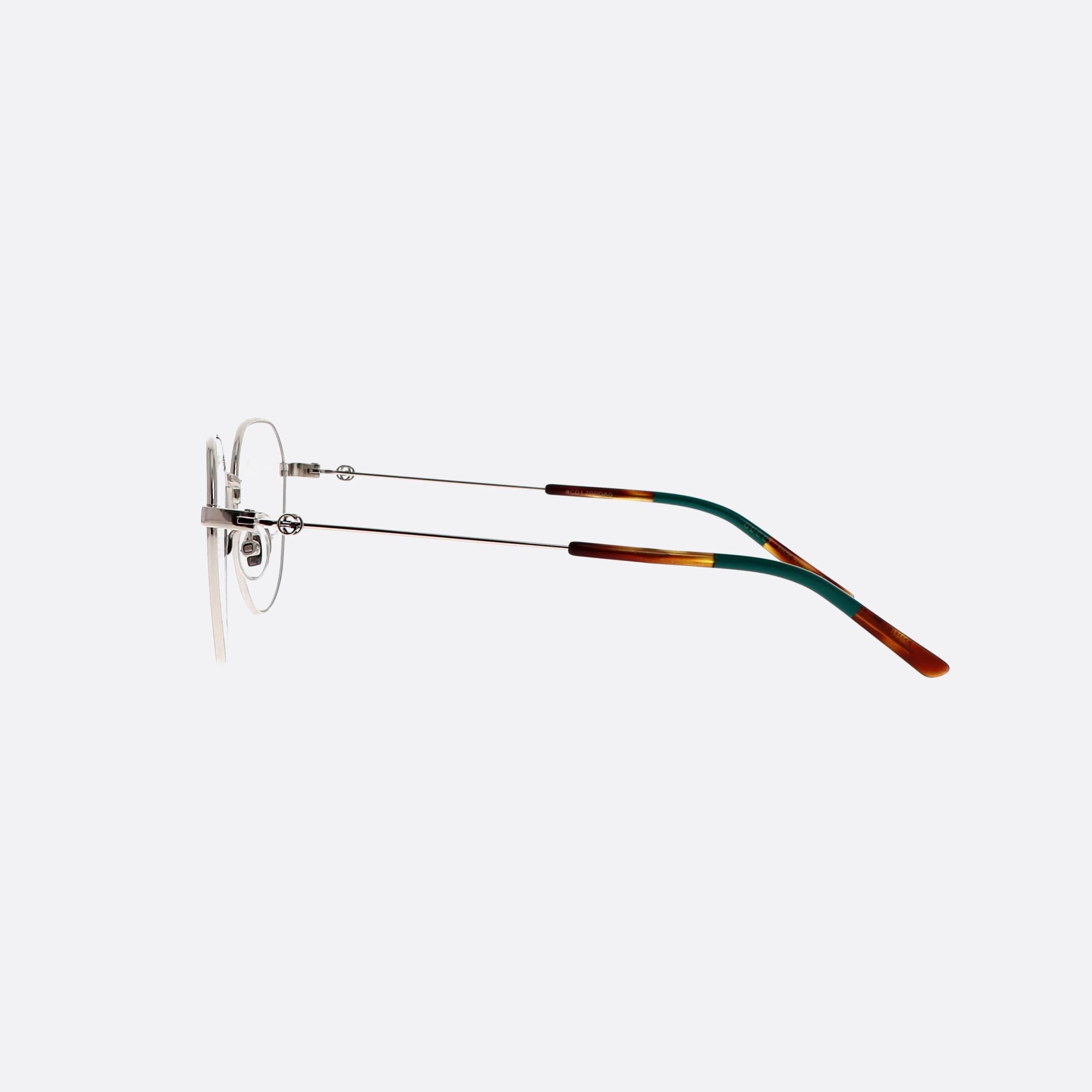 Gucci 51mm Silver Oval Woman Eyeglasses - Detail View