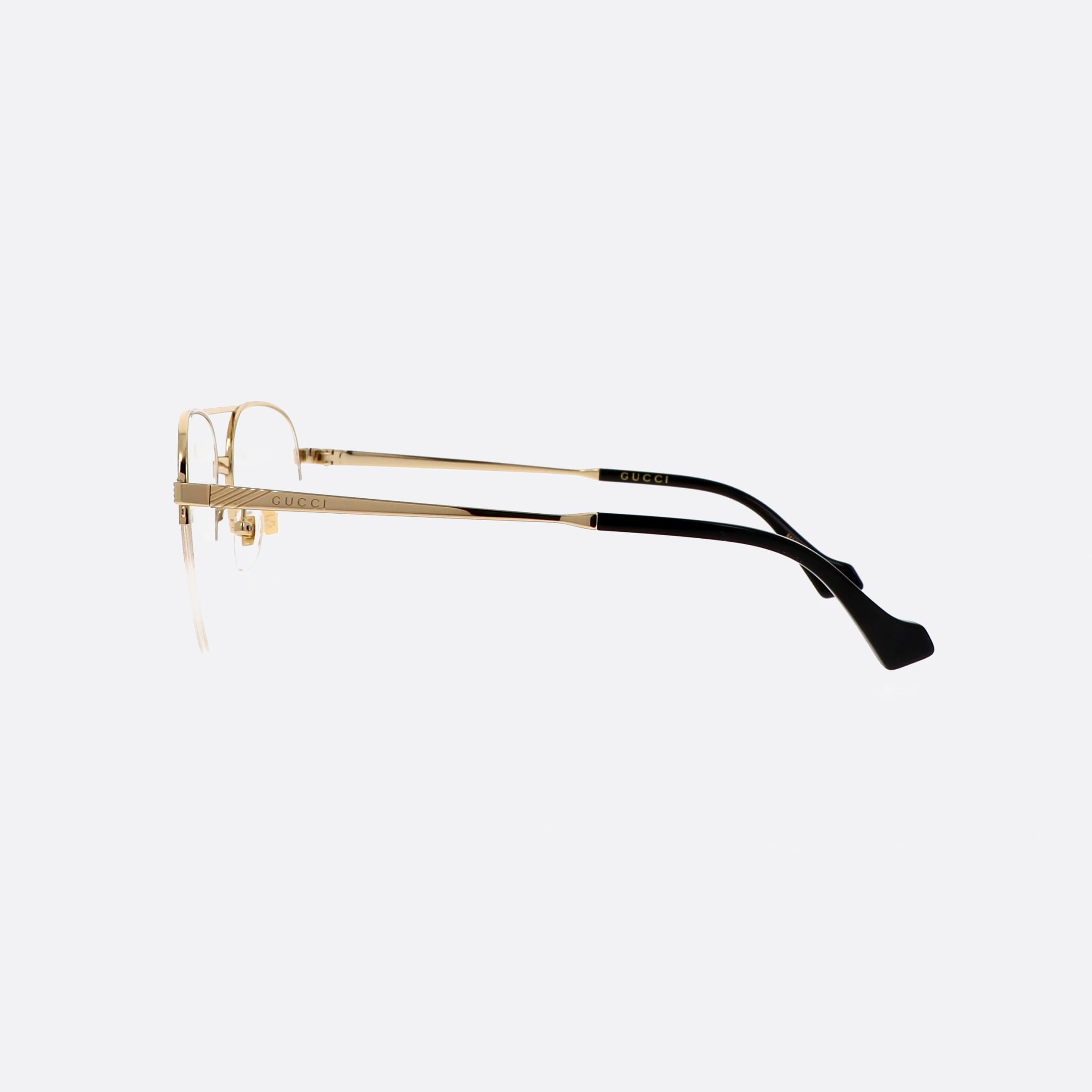 Gucci 54mm Gold Pilot Unisex Eyeglasses - Detail View