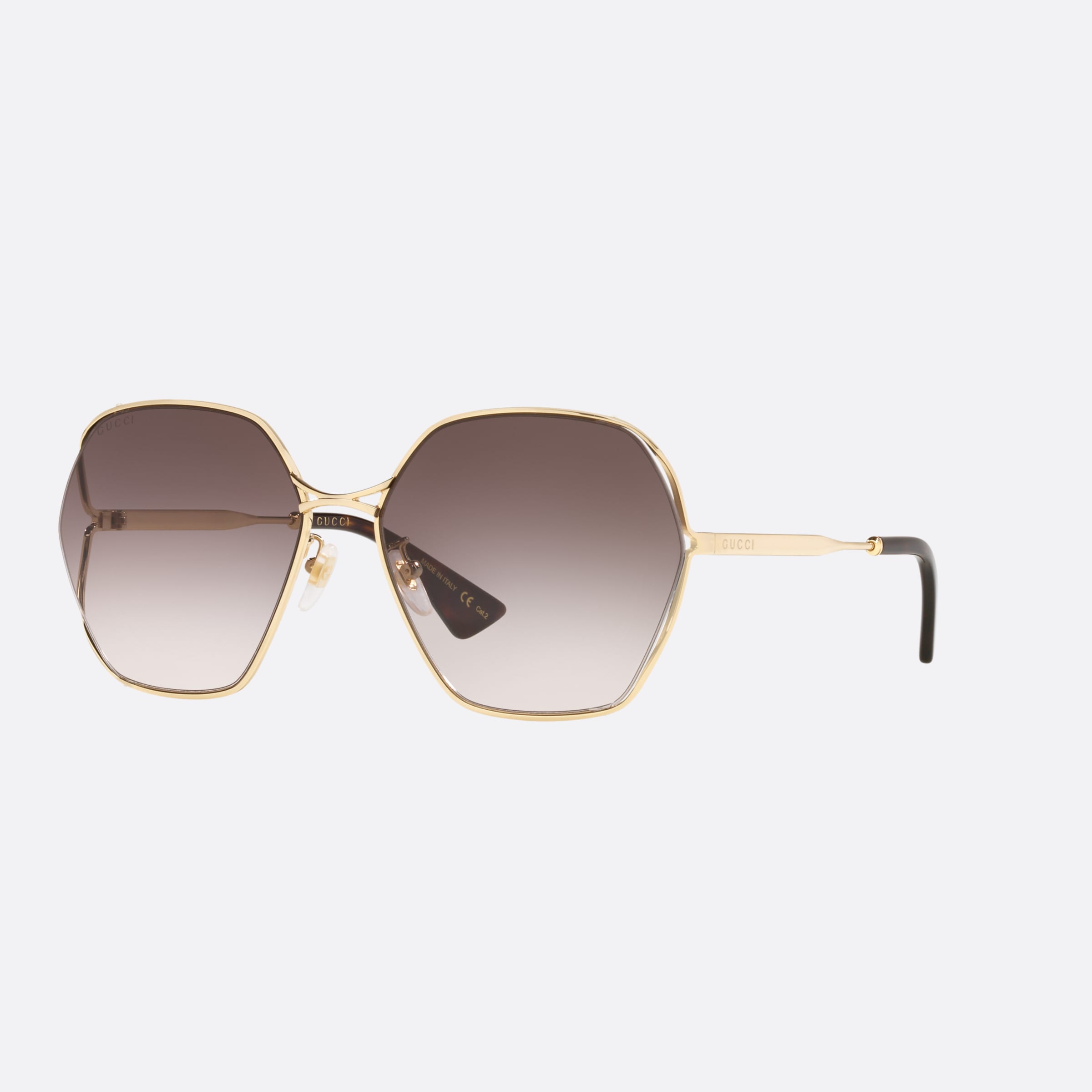 Gucci 63mm Gg0818sa Gold Irregular Woman Sunglasses - Main View