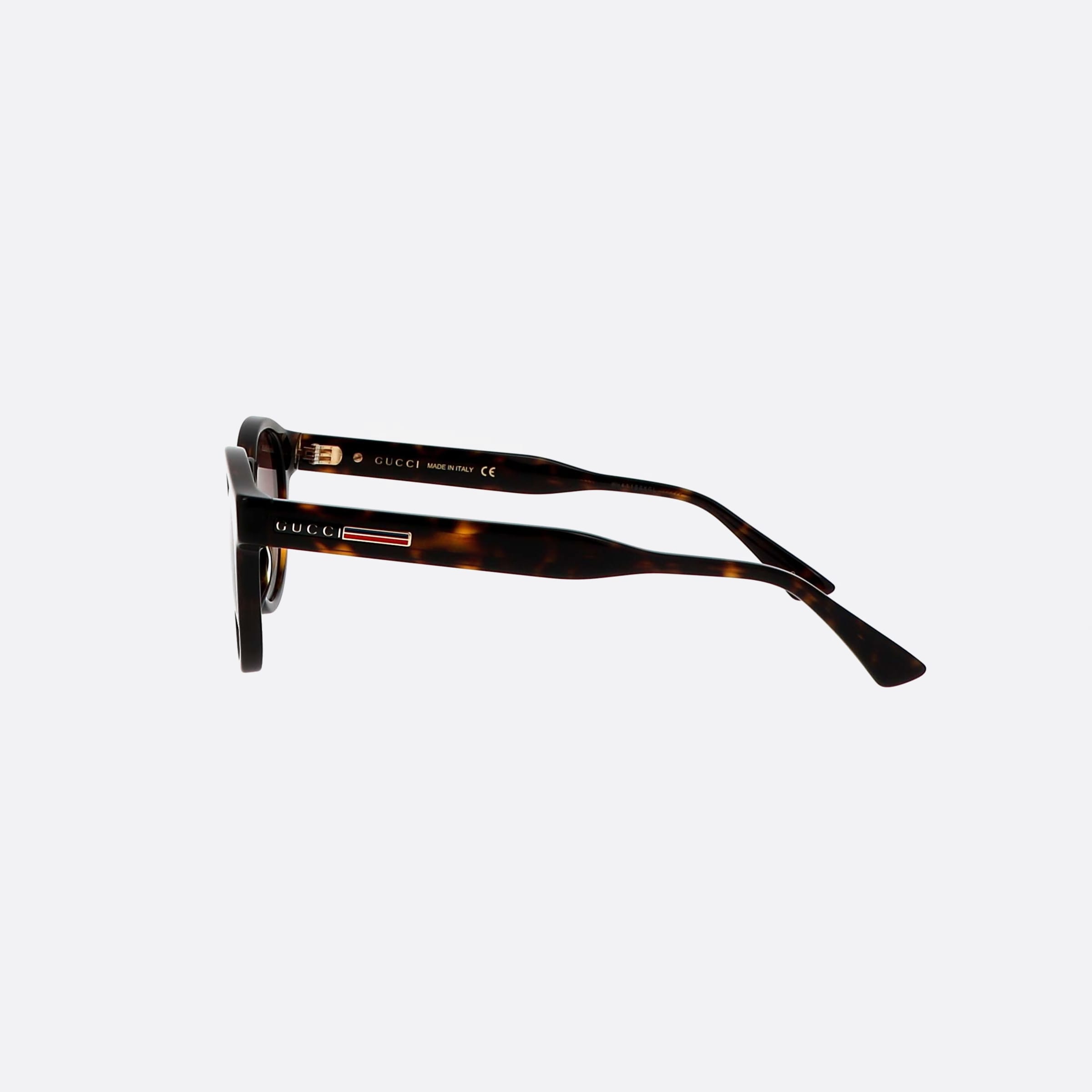 Gucci 49mm Tortoise Oval Unisex Sunglasses - Detail View