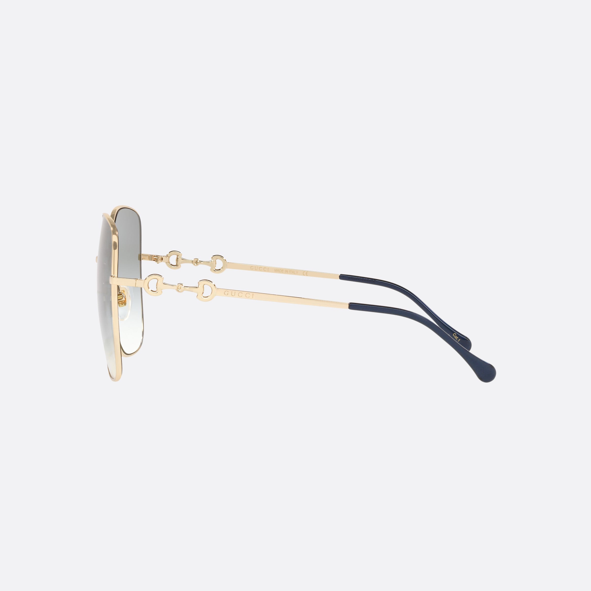 Gucci 61mm Gold Rectangle Woman Sunglasses - Detail View
