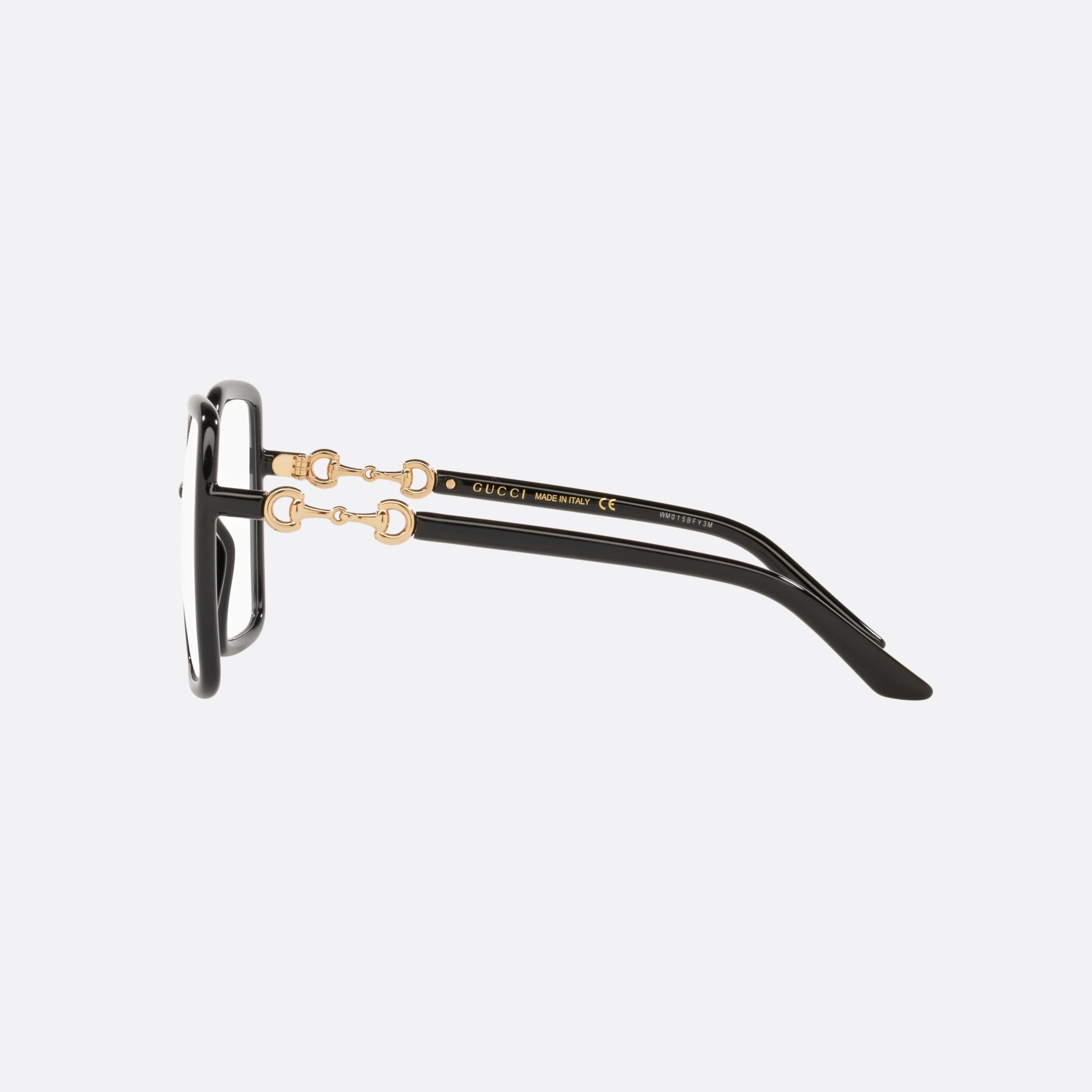Gucci 55mm Black Rectangular Woman Eyeglasses - Detail View