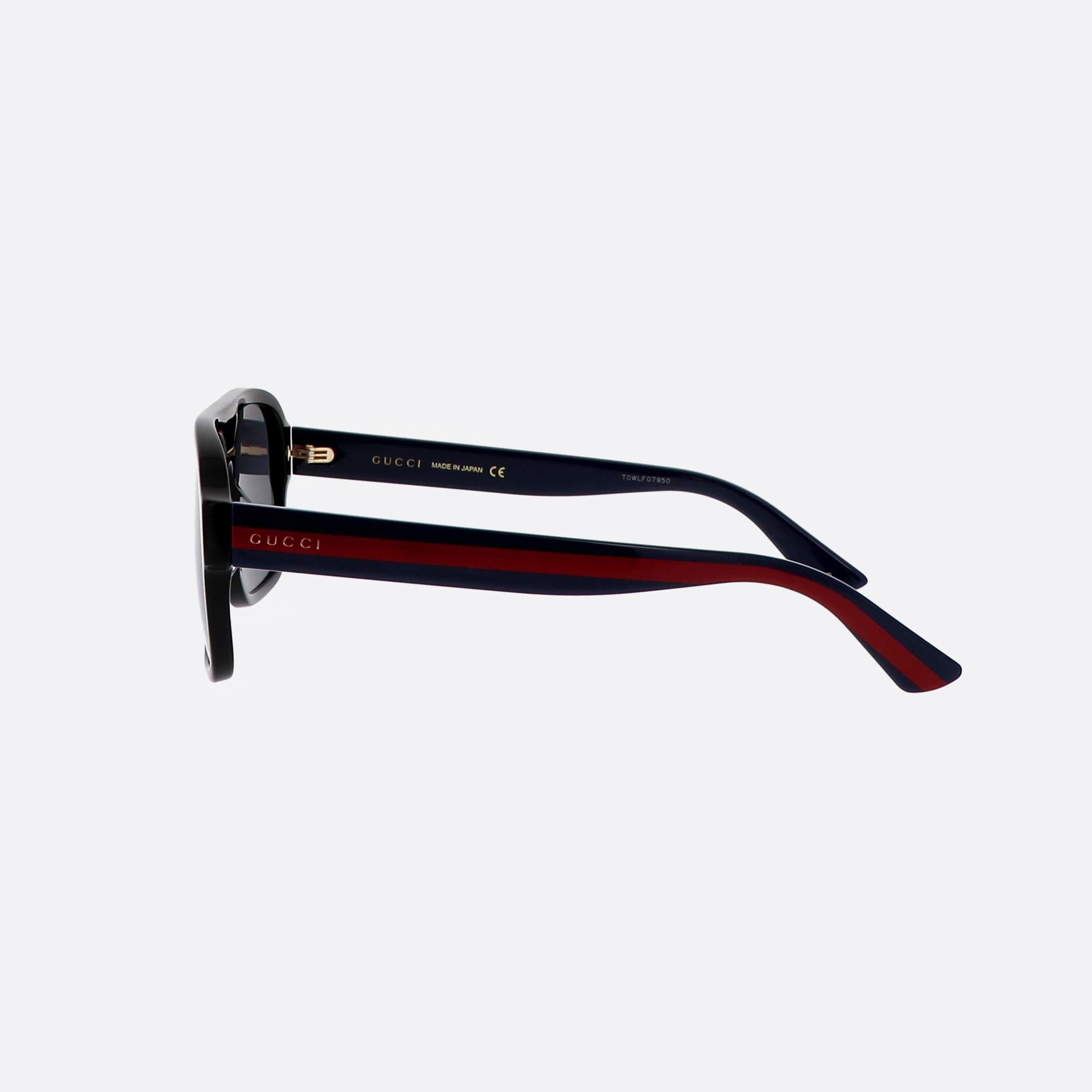 Gucci 58mm Black Pilot Men Sunglasses - Detail View