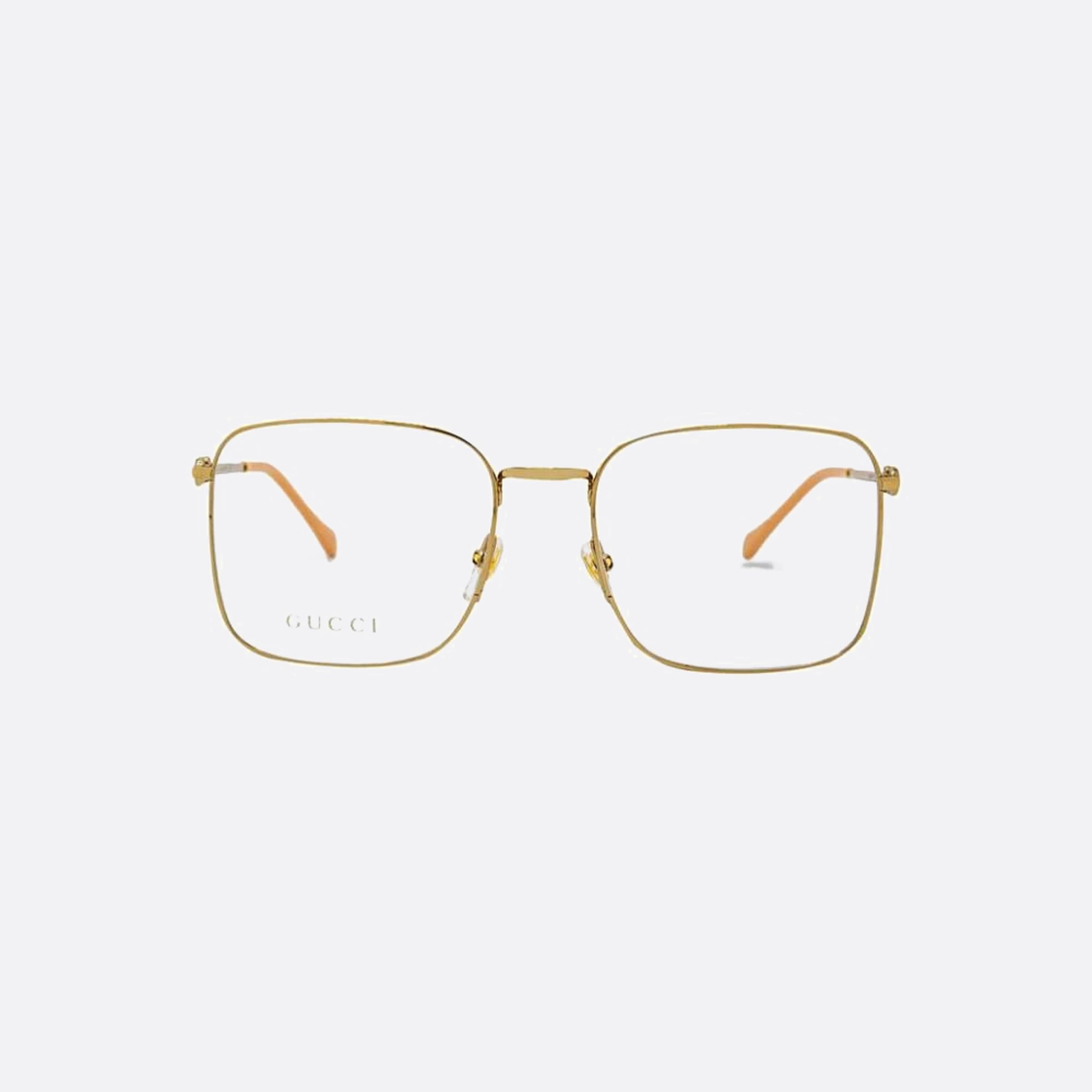 Gucci 57mm Gold Geometric Unisex Eyeglasses - Main View