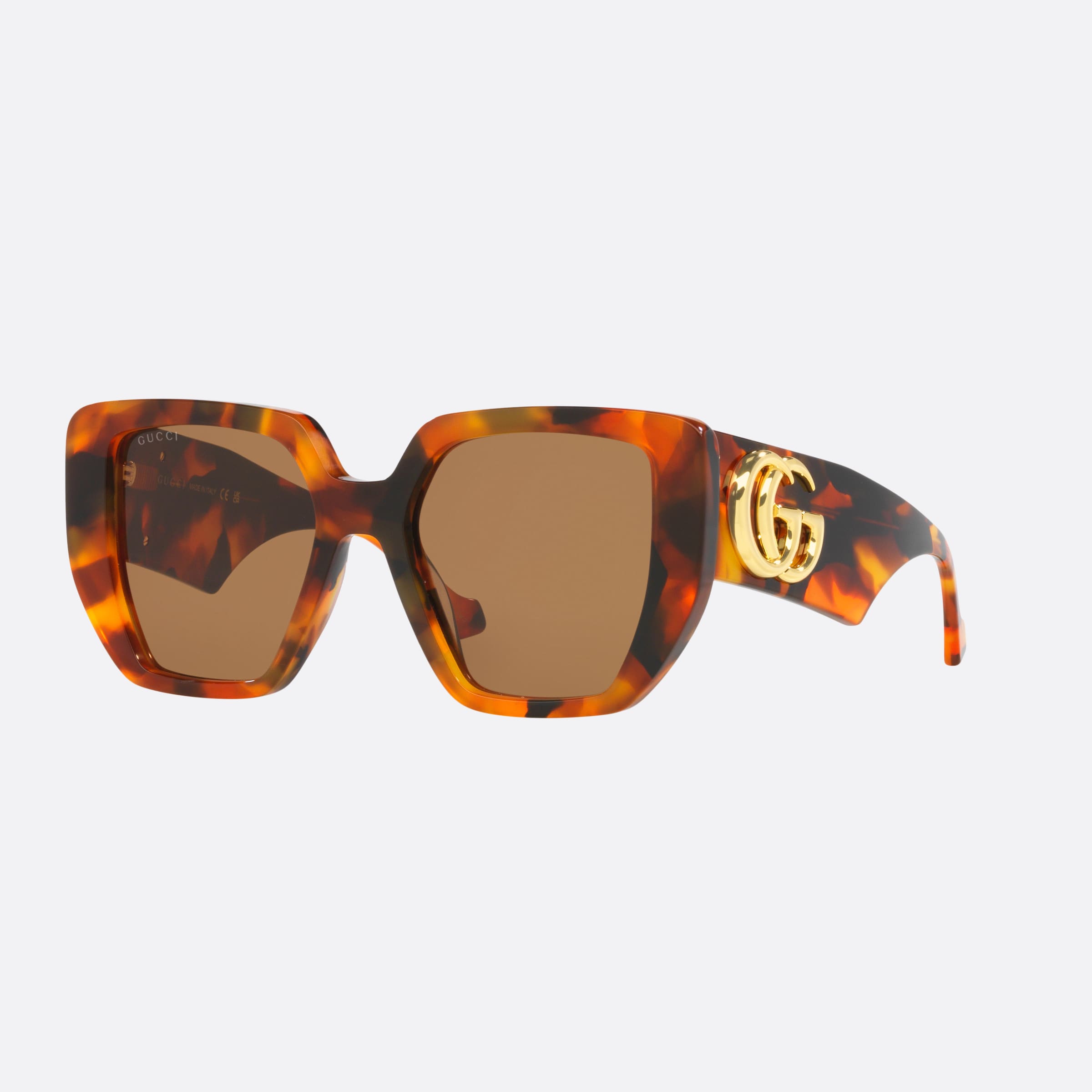 Gucci 54mm Tortoise Rectangle Woman Sunglasses - Main View