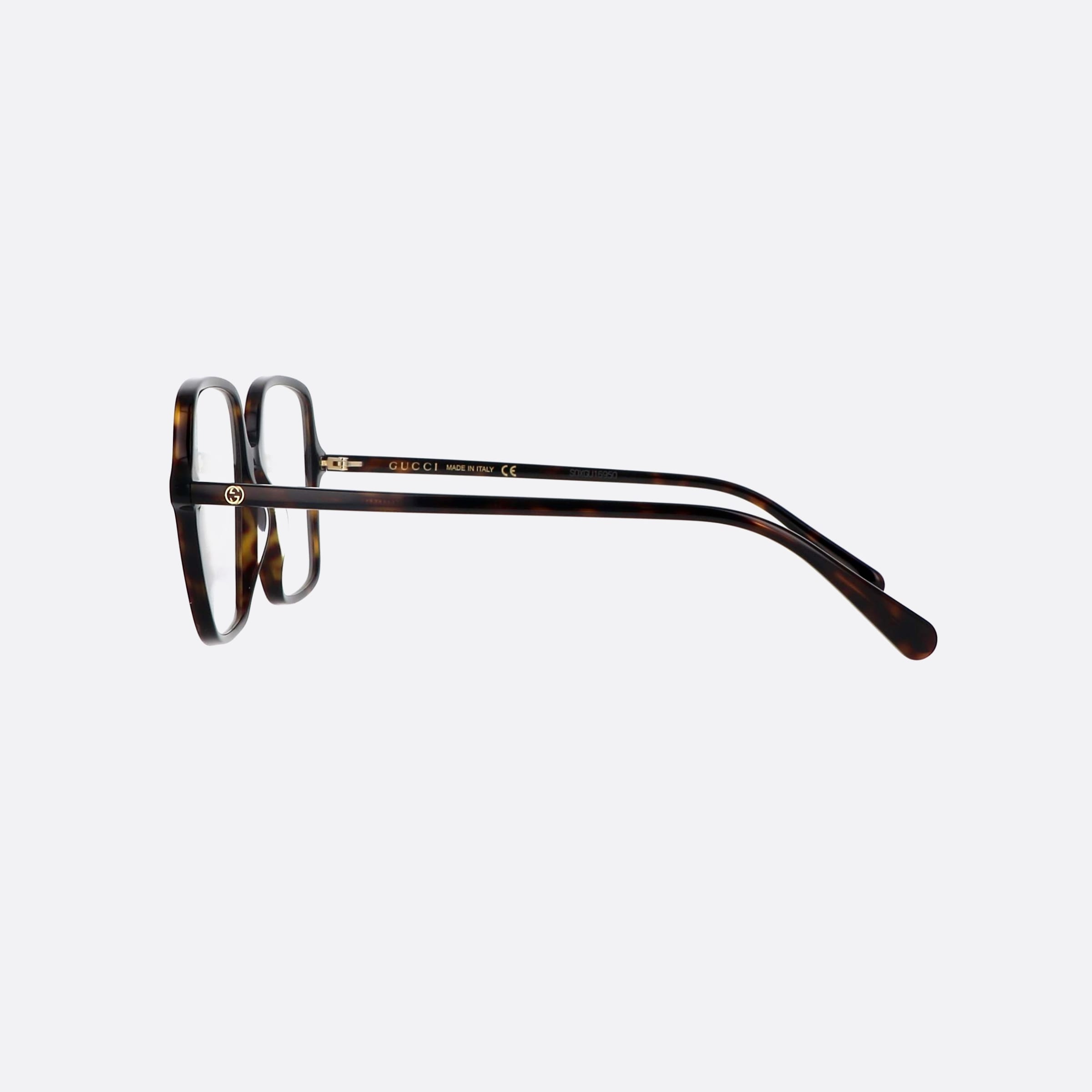 Gucci 53mm Havana Oversize Woman Eyeglasses - Detail View