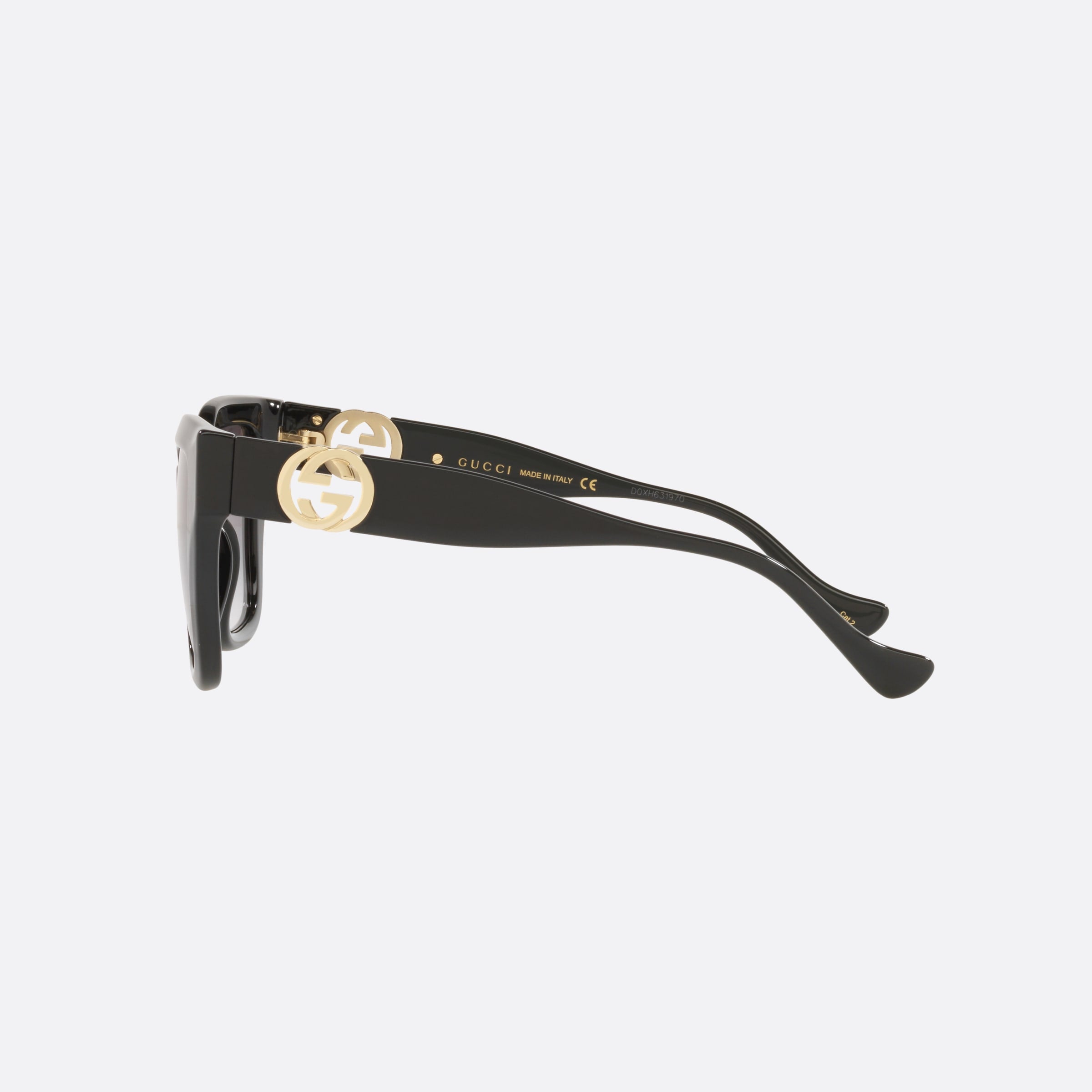 Gucci 54mm Black Rectangle Woman Sunglasses - Detail View