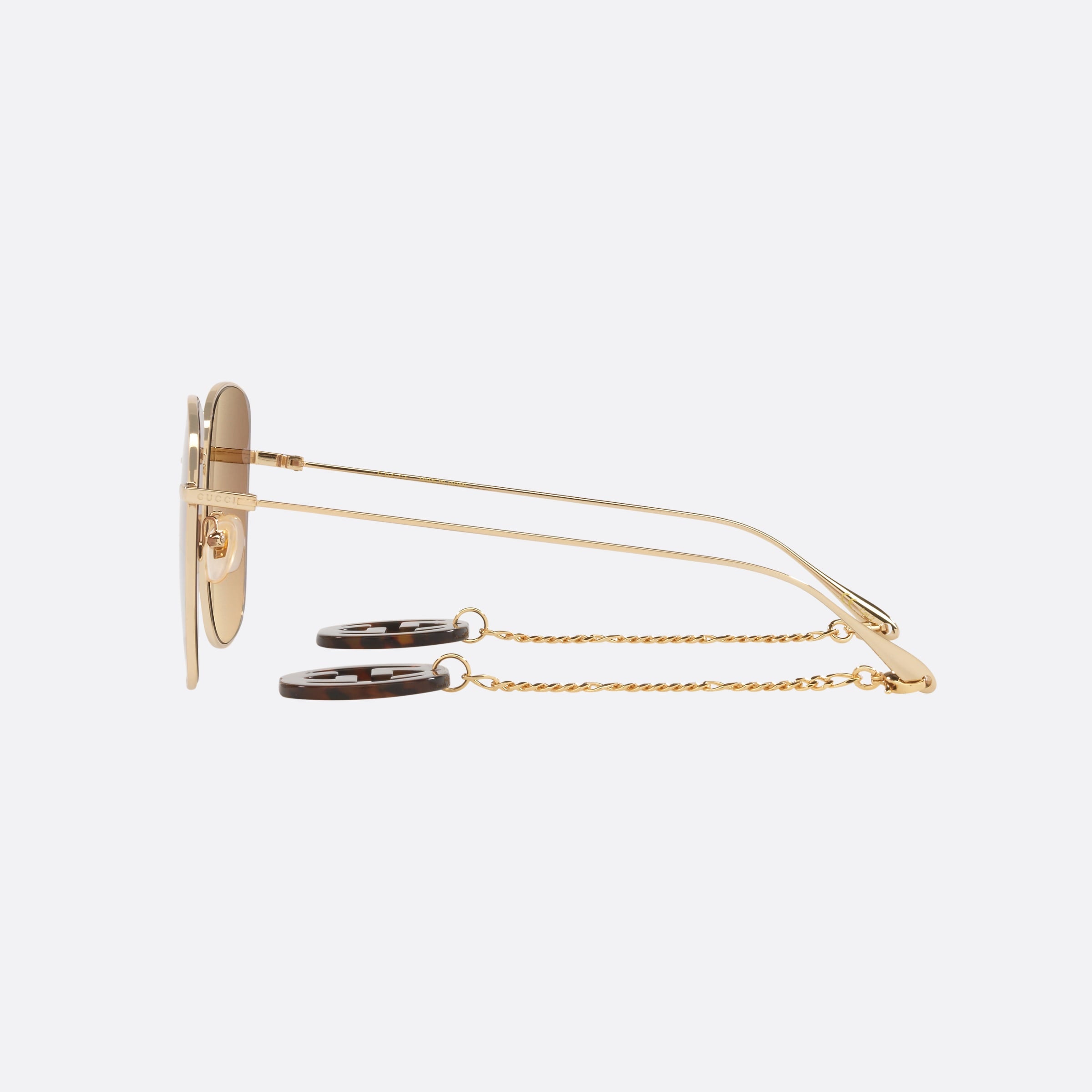 Gucci 59mm Fgh Gold Rectangle Polarized Woman Sunglasses - Detail View