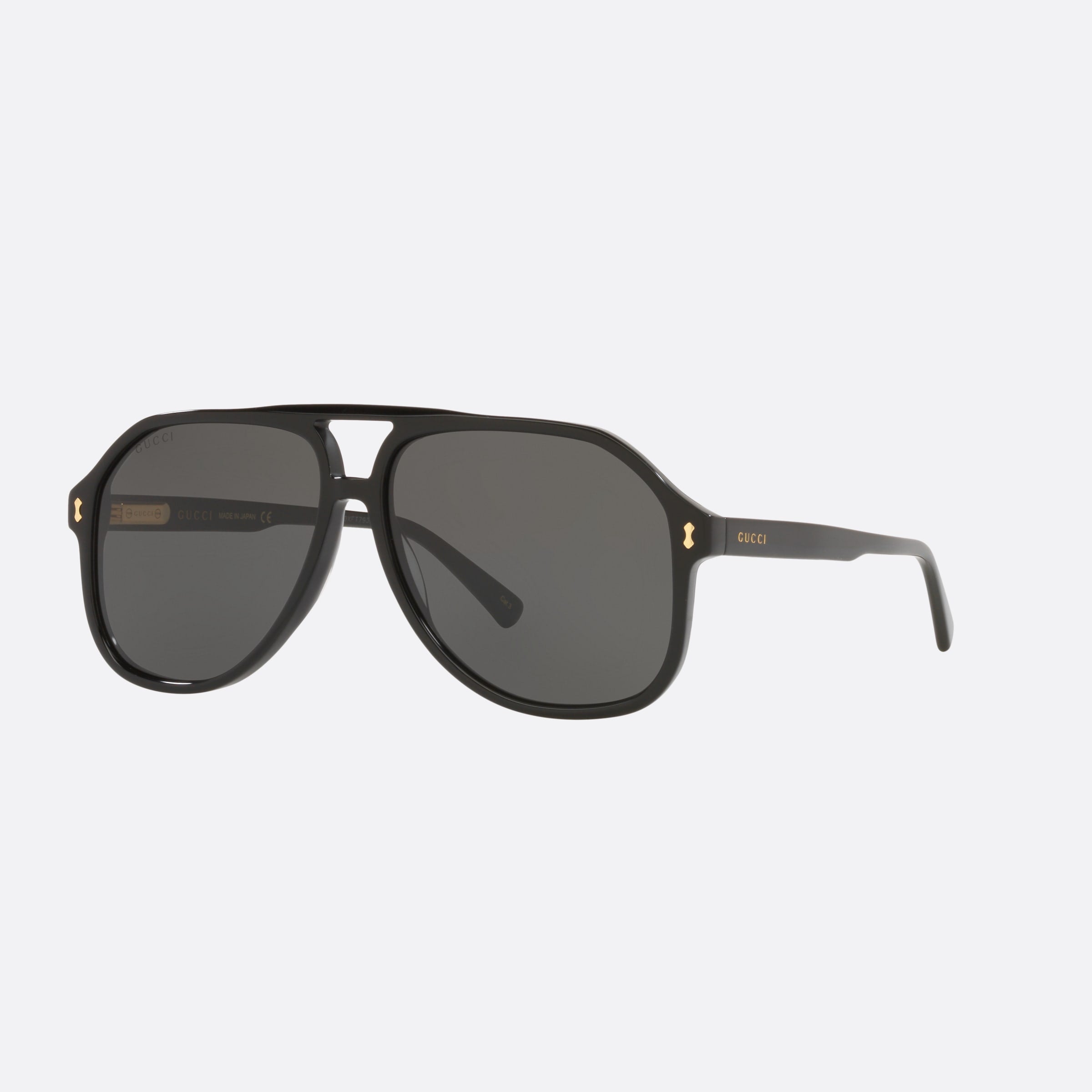 Gucci 60mm Black Pilot Man Sunglasses - Main View