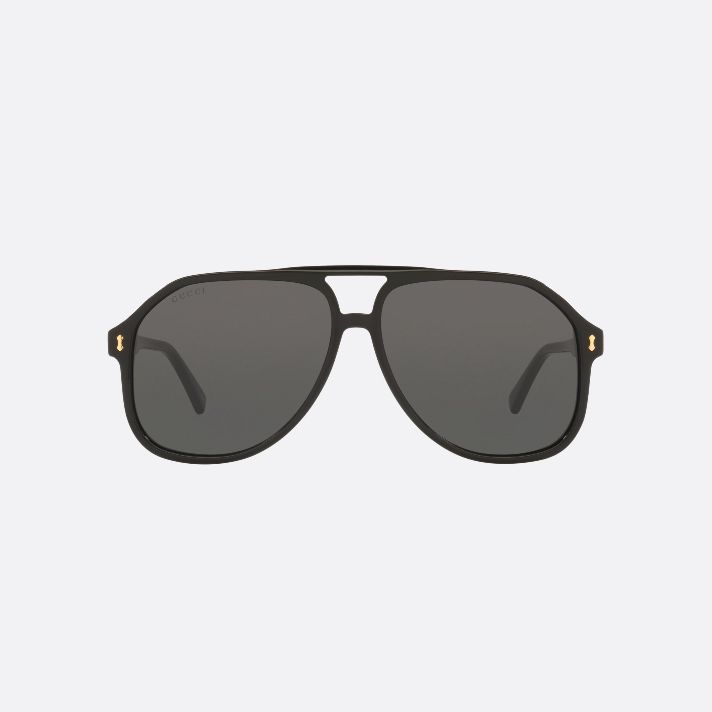 Gucci 60mm Black Pilot Man Sunglasses - Side View