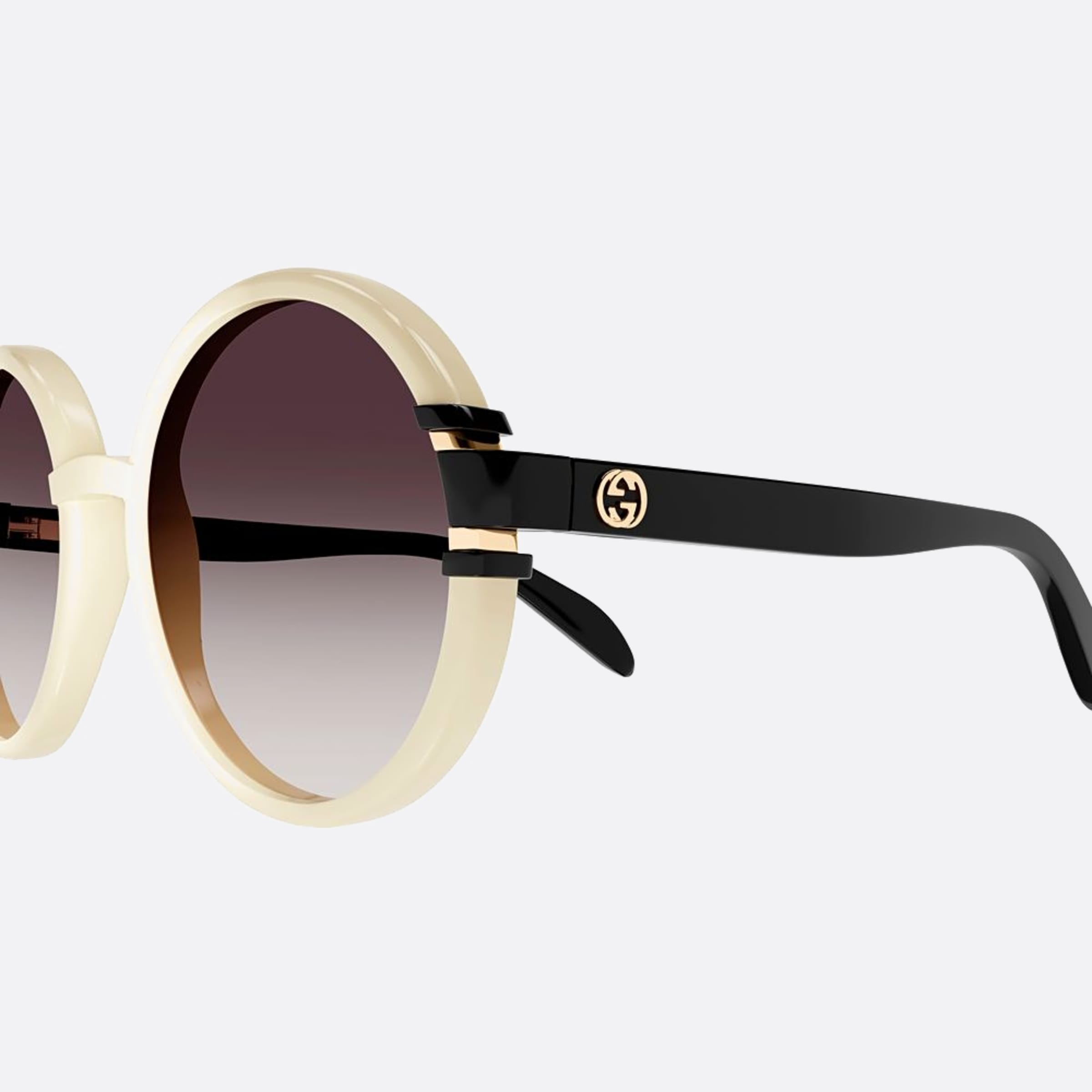 Gucci 58mm Vbg White Round Women Sunglasses - Detail View