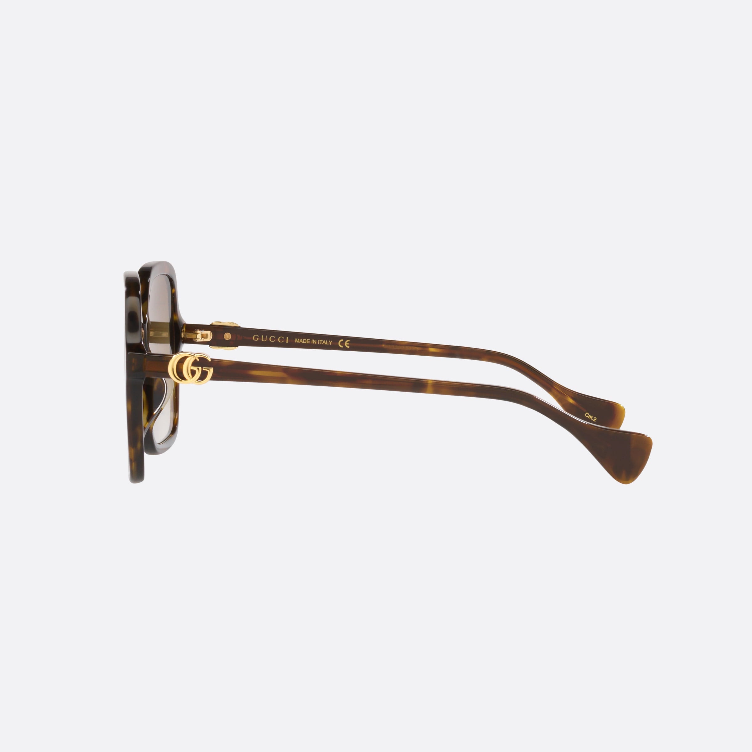 Gucci 56mm Gg1072sa Agg Brown Rectangle Women Sunglasses - Detail View
