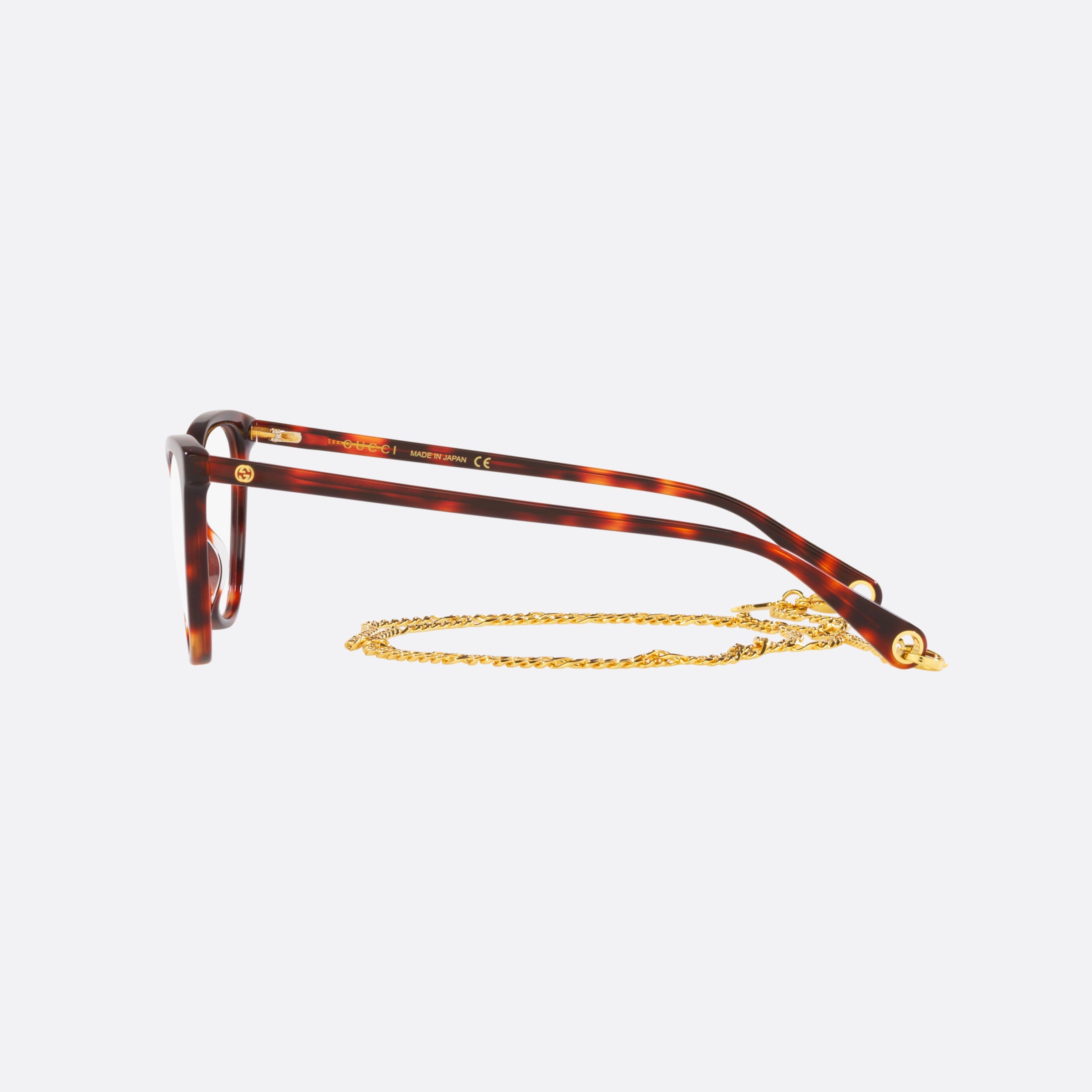 Gucci 54mm Havana Cat Eye Women Eyeglasses - Detail View