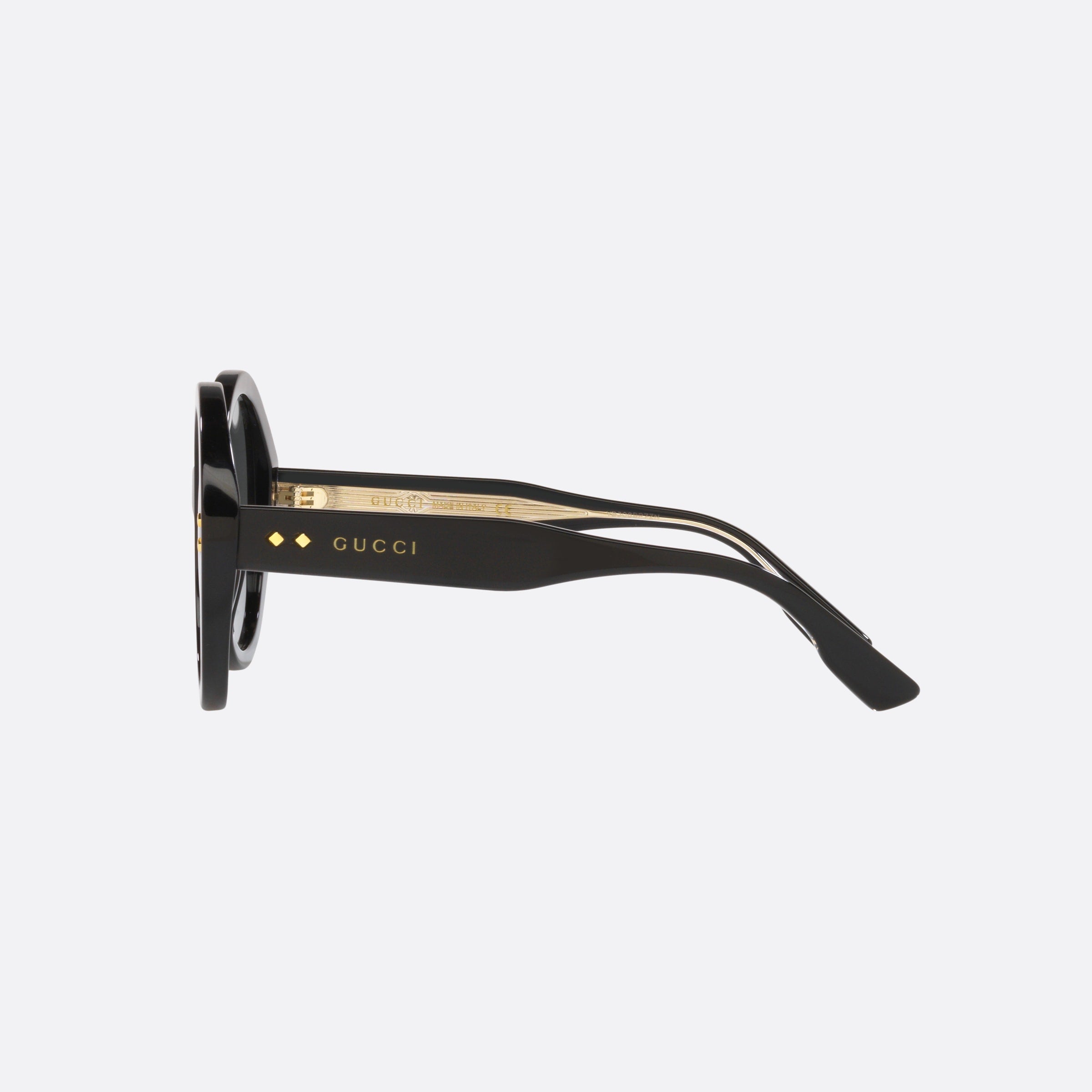 Gucci 54mm Black Round Woman Sunglasses - Detail View
