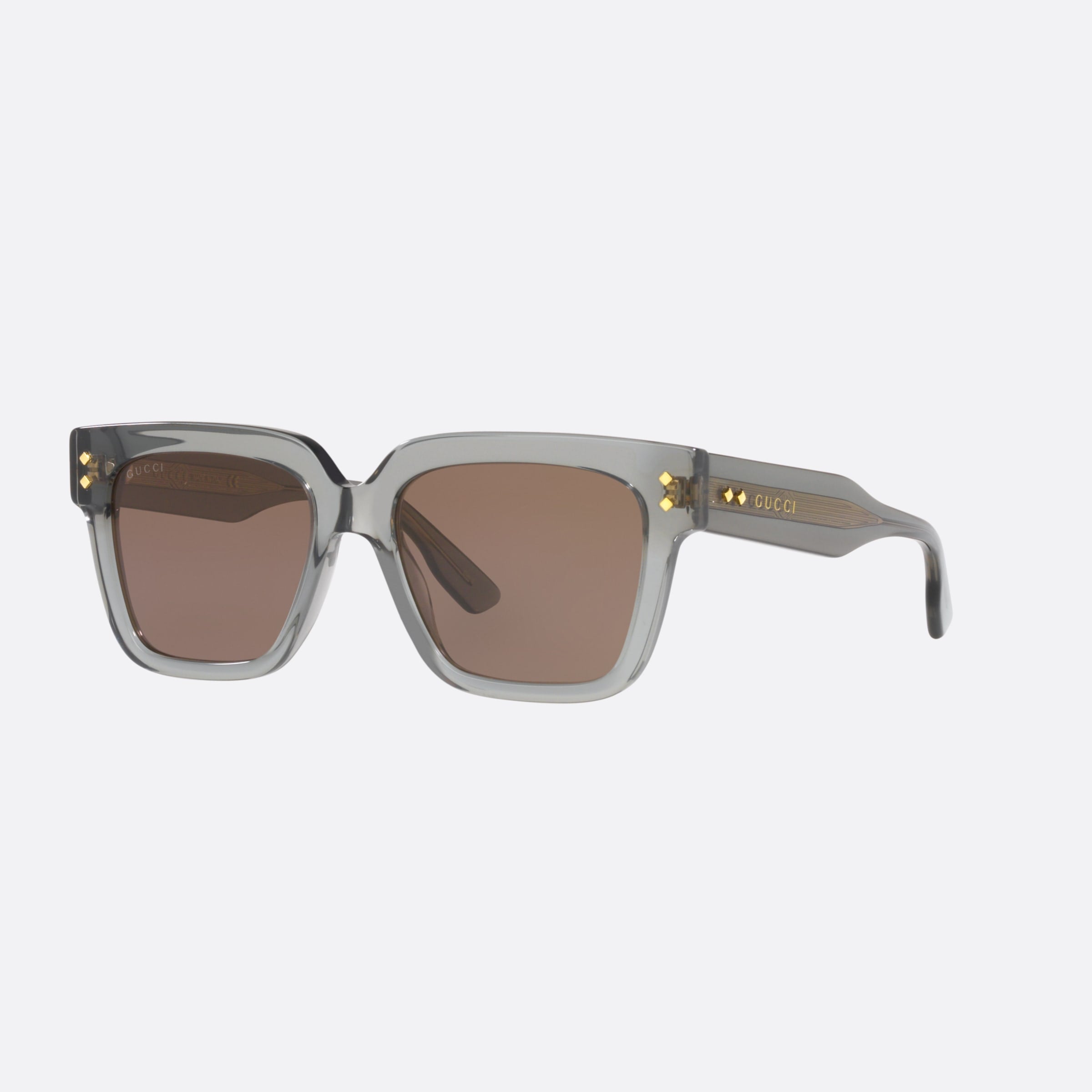 Gucci 54mm Grey Rectangular Man Sunglasses - Main View