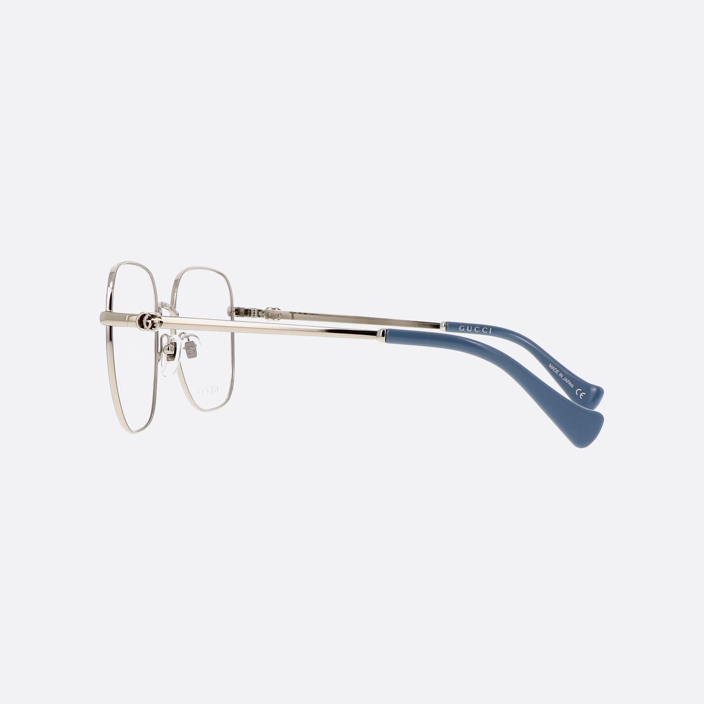 Gucci 54mm Silver Square Women Eyeglasses - Detail View