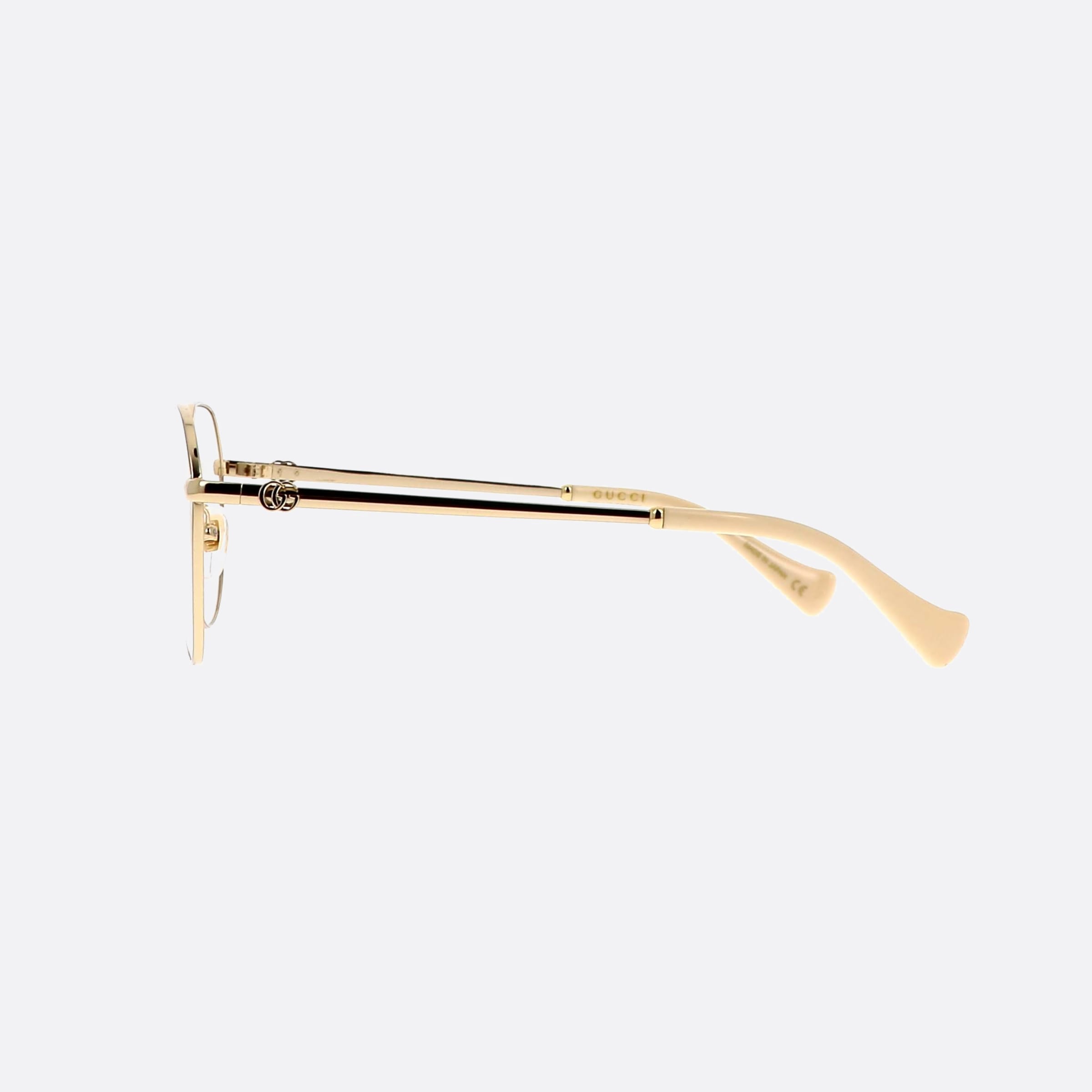Gucci 54mm Gold Round Woman Eyeglasses - Detail View