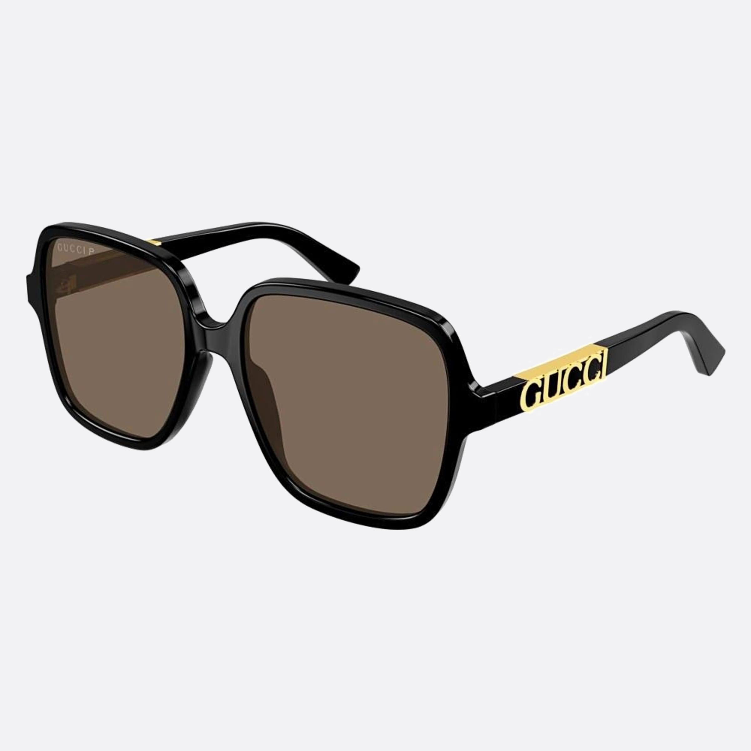 Gucci 58mm Ghy Black Butterfly Polarized Woman Sunglasses - Side View