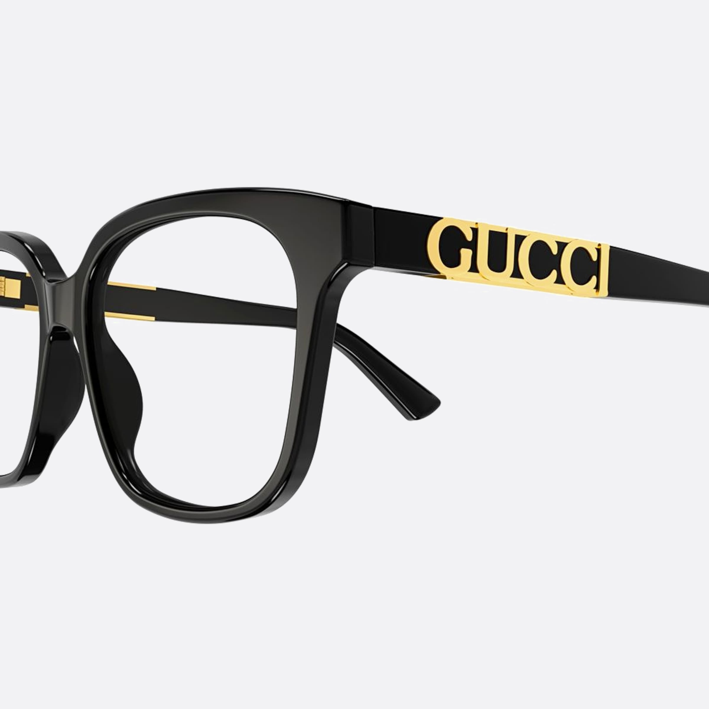 Gucci 53mm Black Geometric Woman Eyeglasses - Detail View