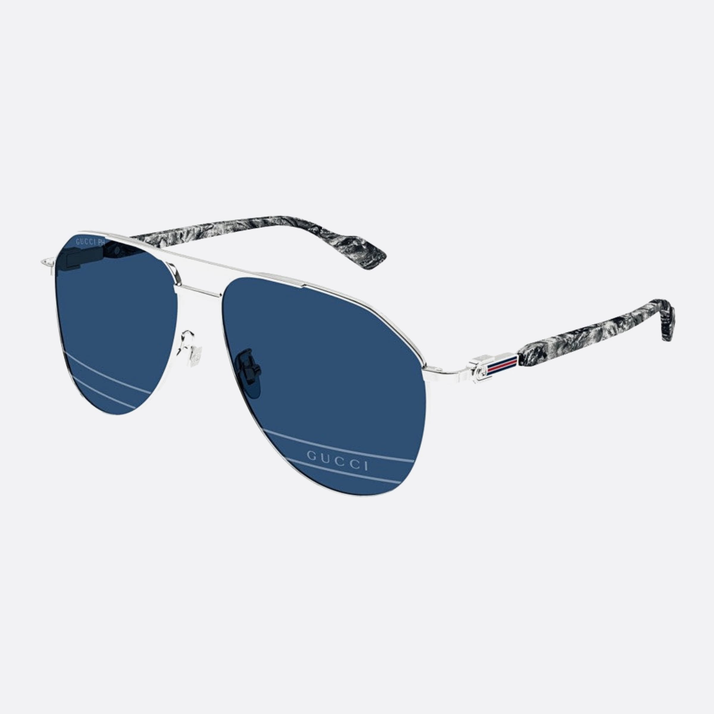 Gucci 59mm Sphb Silver Pilot Photochromic Man Sunglasses - Lifestyle Shot