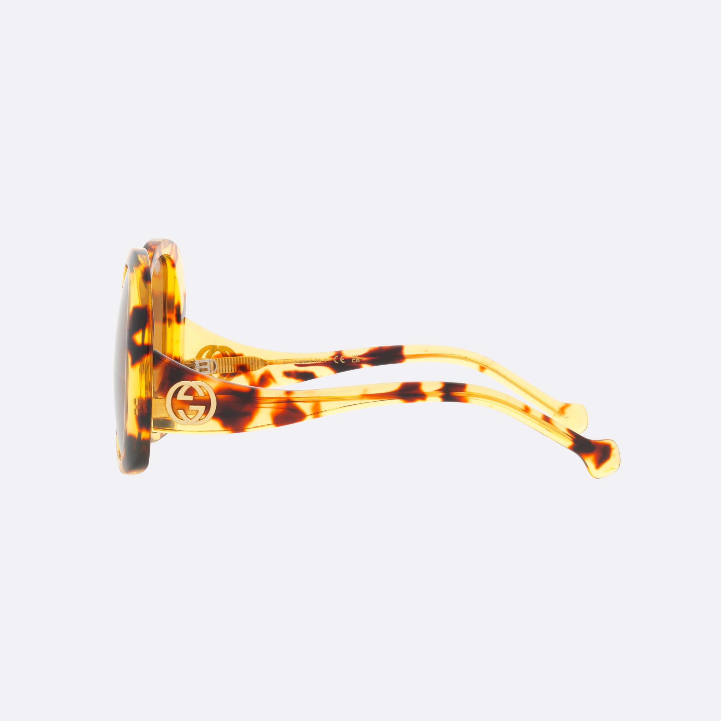 Gucci 55mm Nju Tortoise Round Women Sunglasses - Detail View