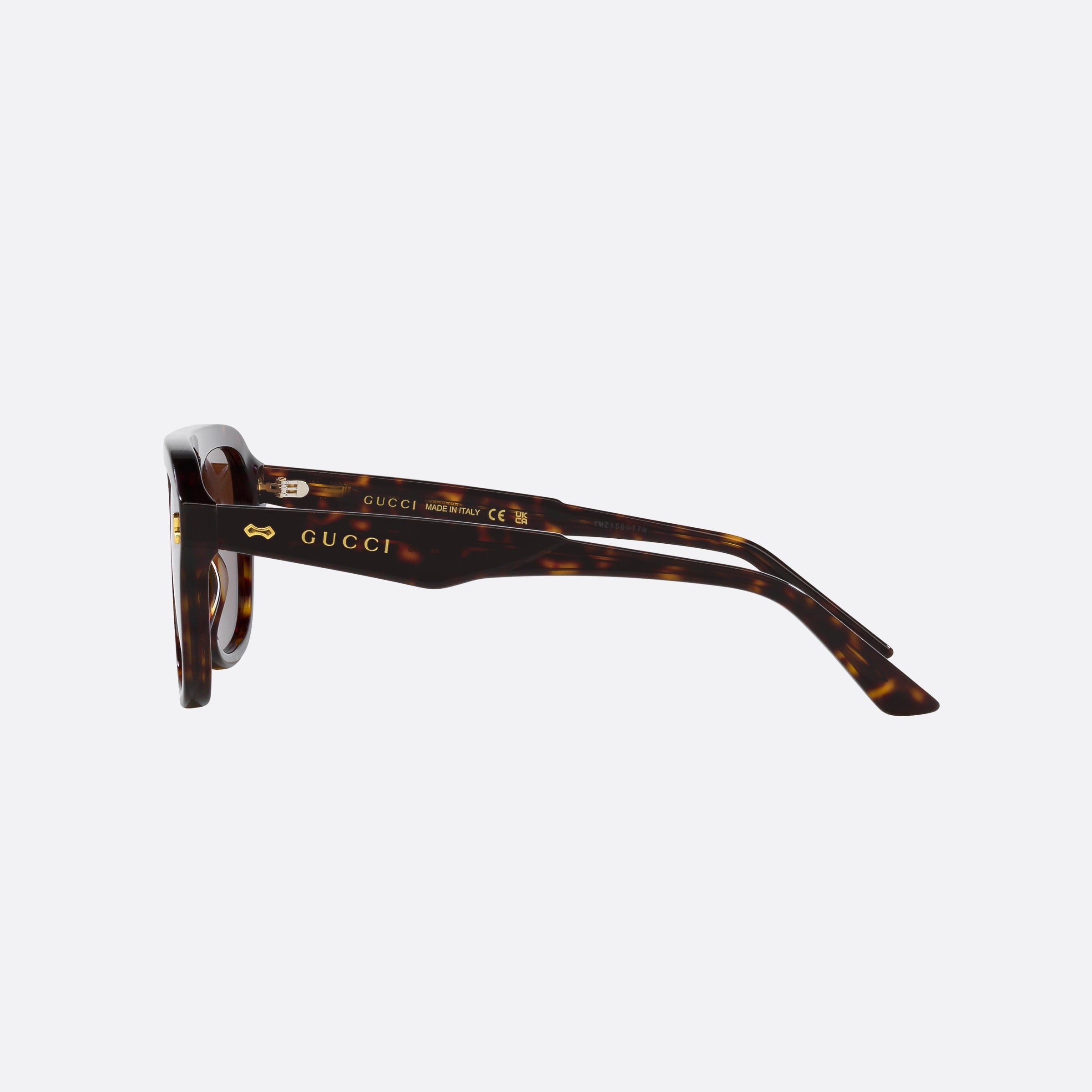 Gucci 57mm Tortoise Rectangle Man Sunglasses - Detail View
