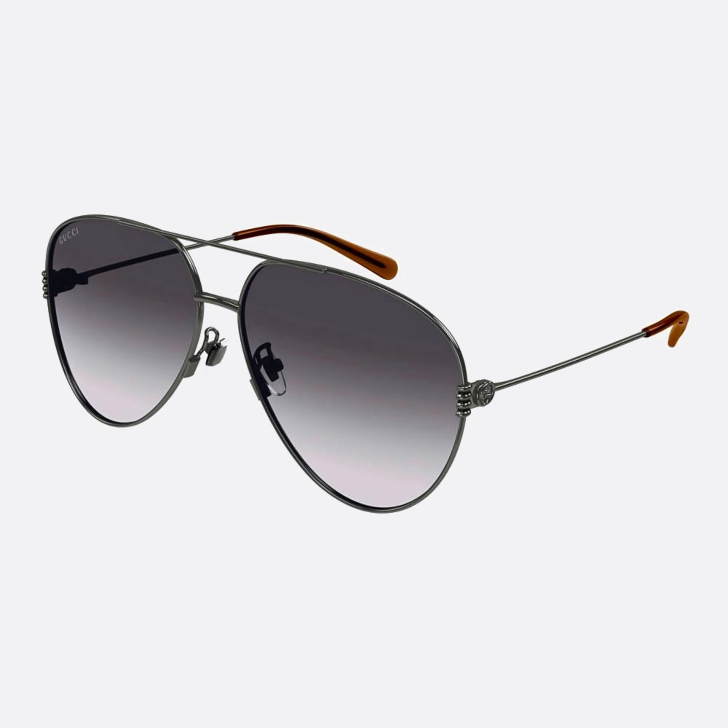 Gucci 62mm Vfr Ruthenium Pilot Women Sunglasses - Side View