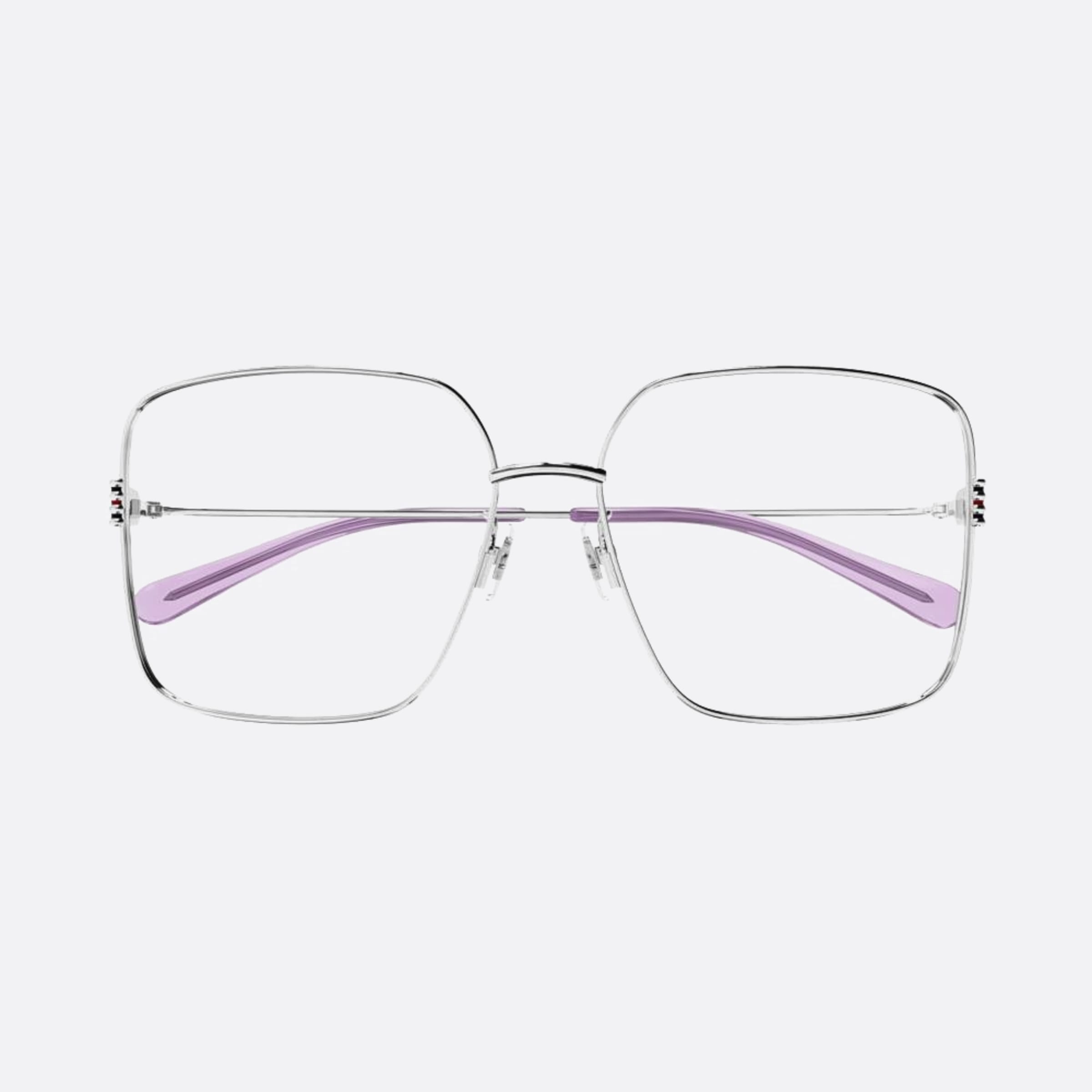 Gucci 60mm Gg1284oa Silver Geometric Woman Eyeglasses - Main View